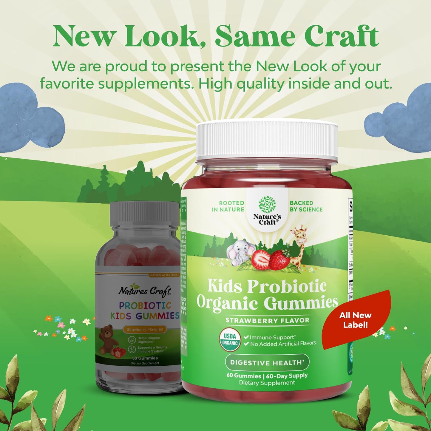 Natures Craft USDA Organic Kids Probiotic Gummies 60 Count