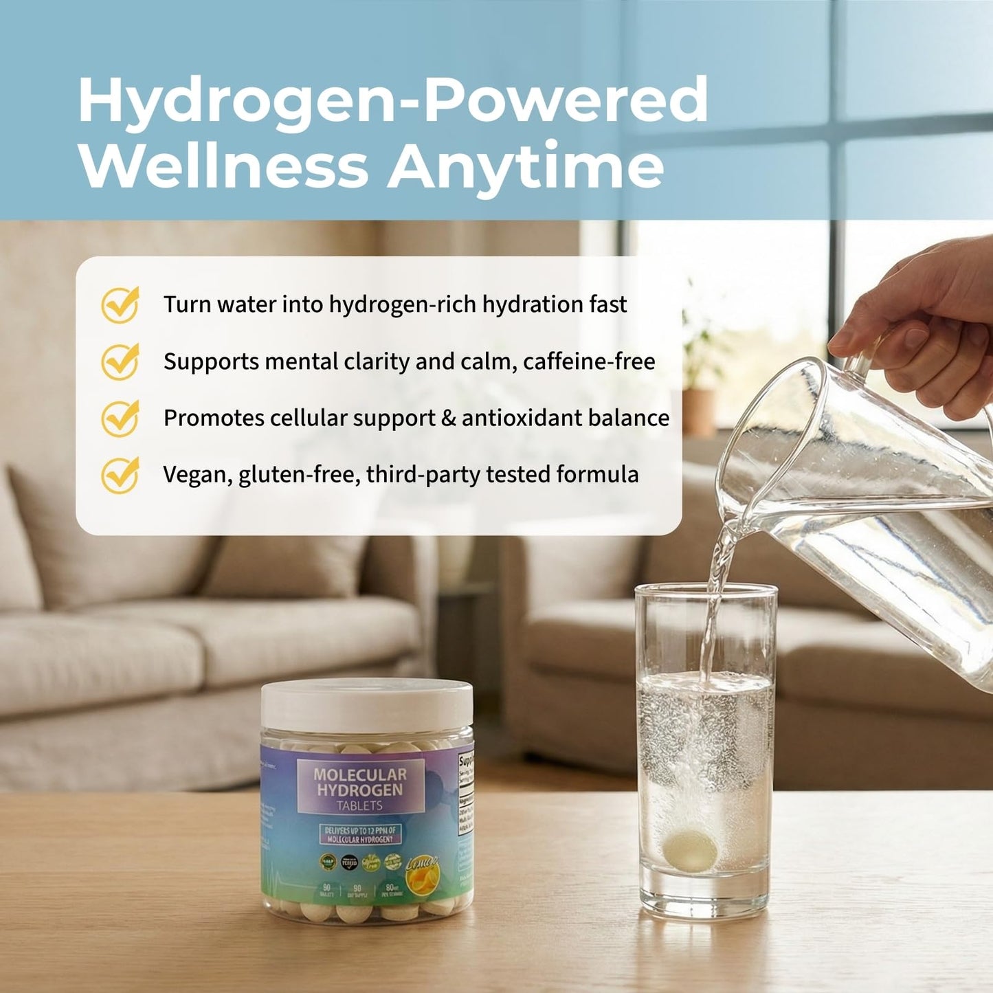 BODY C.E.O. EXECUTIVE OF SUPPLEMENTS Hydrogen Water Tablets with Magnesium Tablet 90 Count