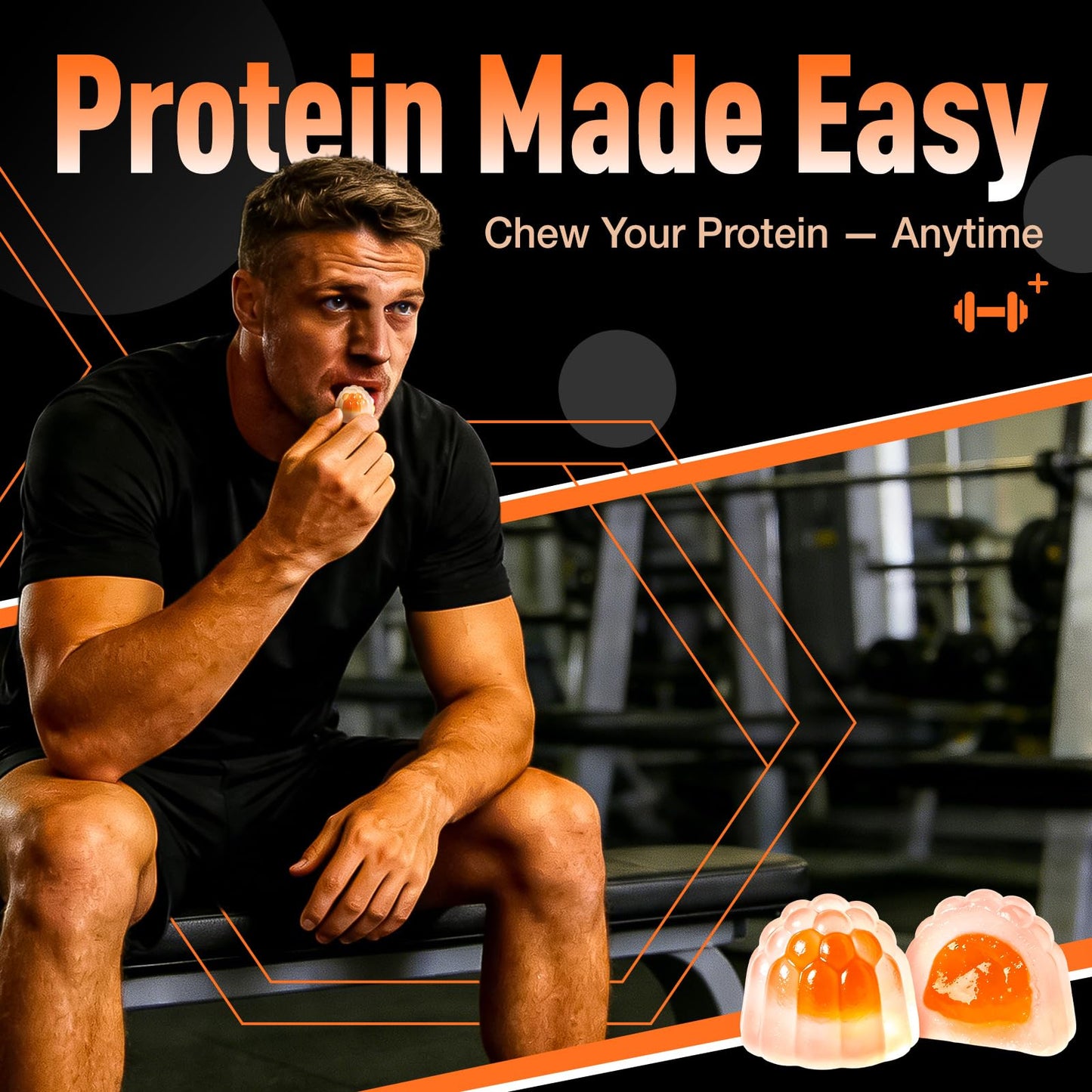 Yutiny Whey Protein Gummies with BCAA 2:1:1, 120 Count