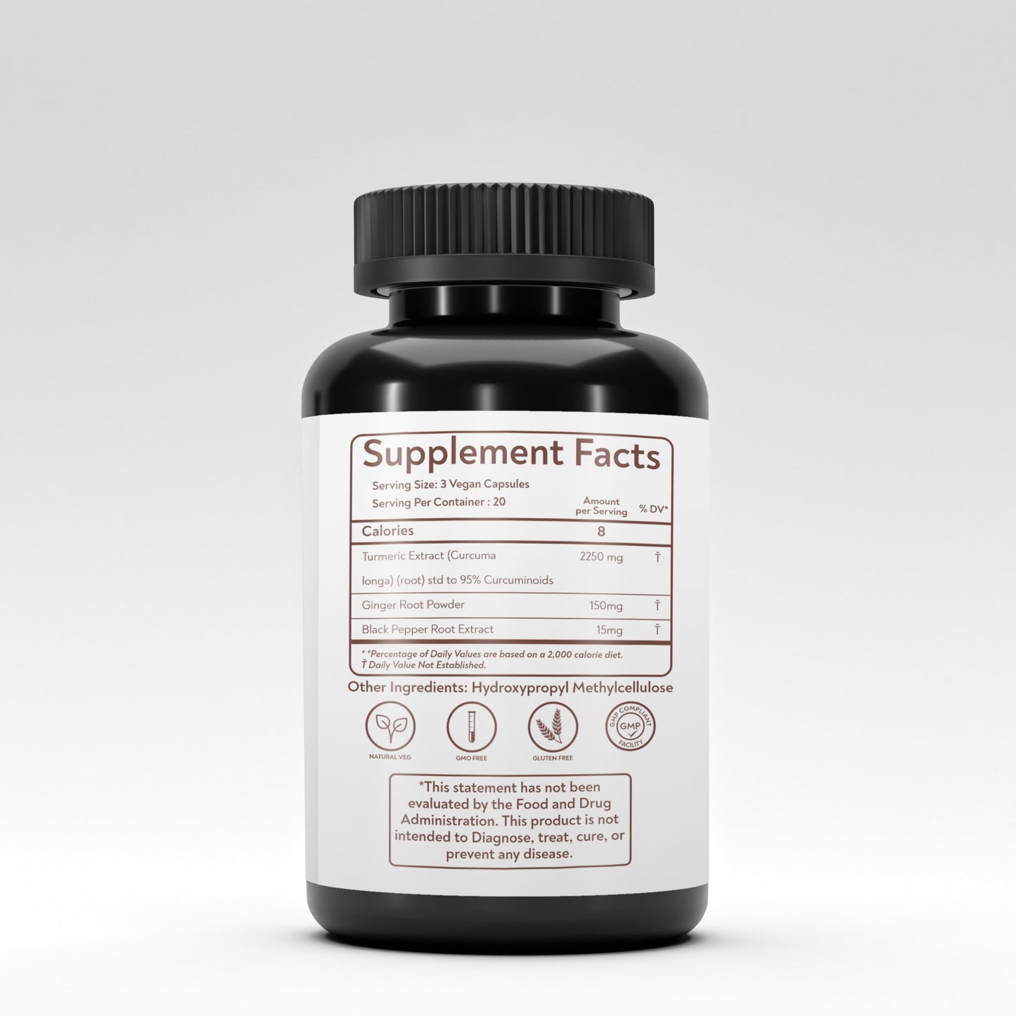 Bhumi Organic Turmeric Curcumin + Ginger Capsules 90 Count