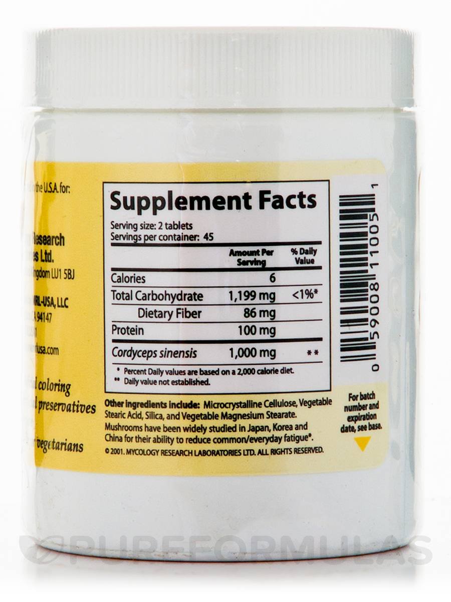 Mycology Research Labs Cordyceps Sinensis 500 mg Tablets, 1 Count