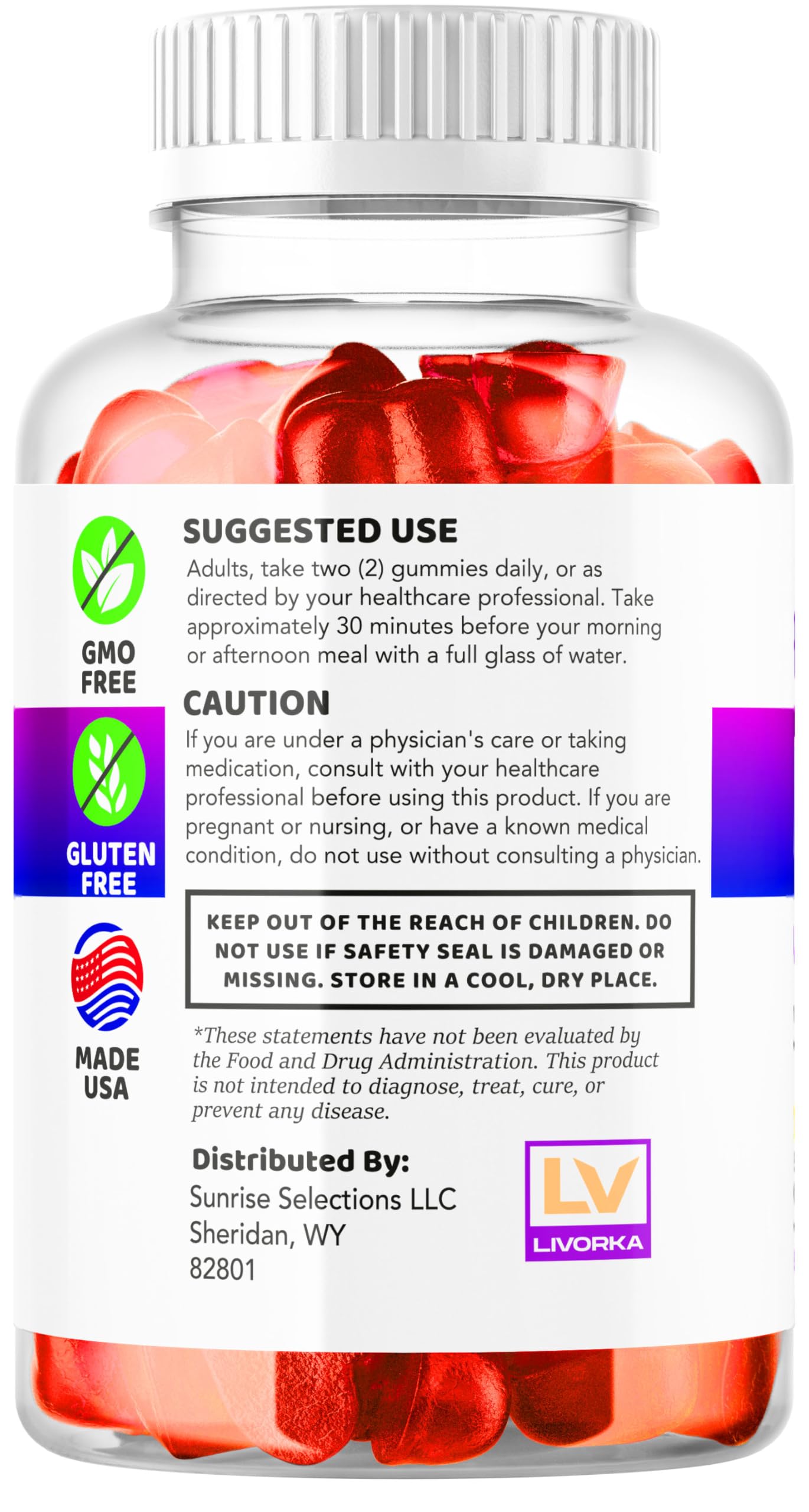 LIVORKA Fast Ripped Keto ACV Gummies, 300 Count