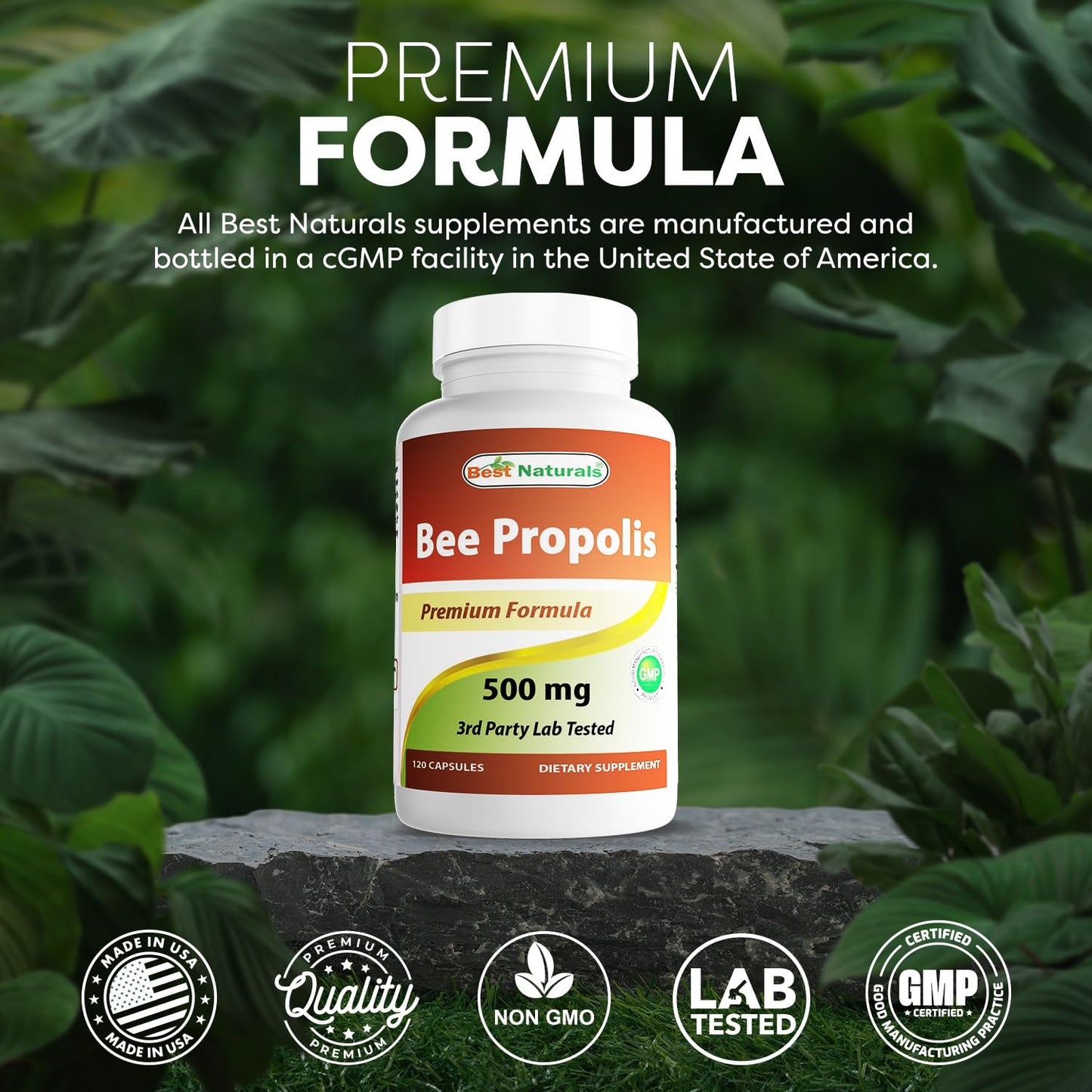 Best Naturals Bee Propolis 500 mg Capsules 240 Count