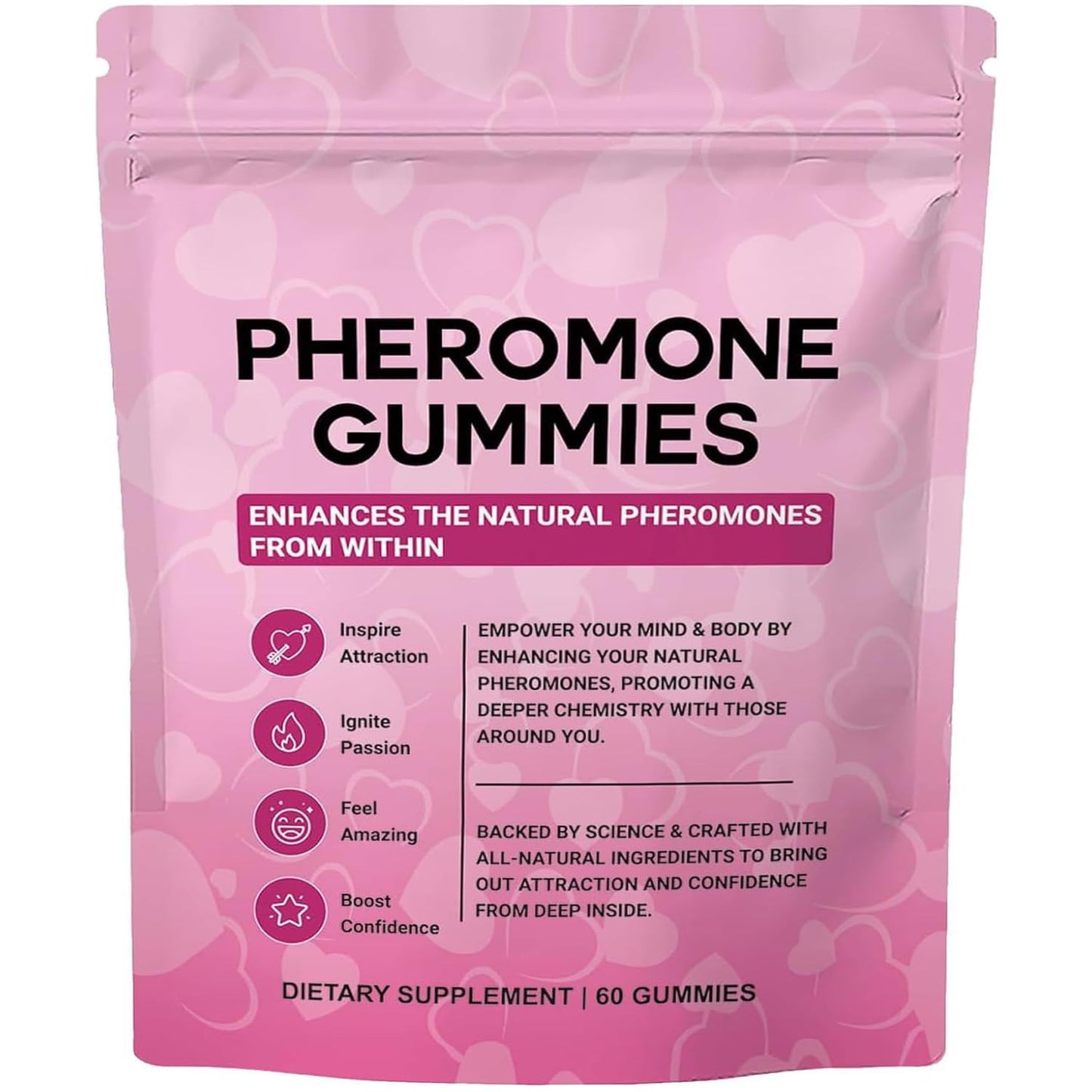 Garlicoccc Pheromone Gummies with Slippery Elm for Women, 60 Gummies