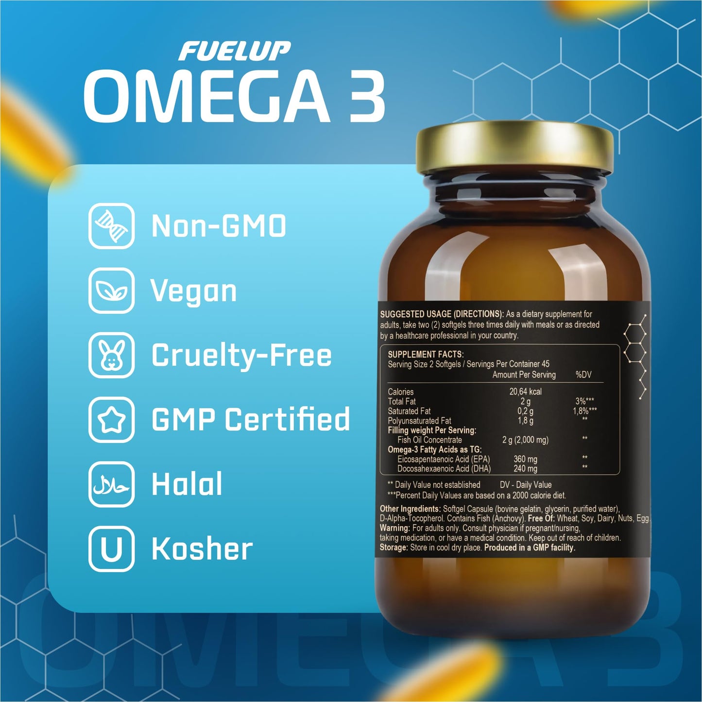Fuelup Omega 3 (TG) 1000 mg, 90 Softgels