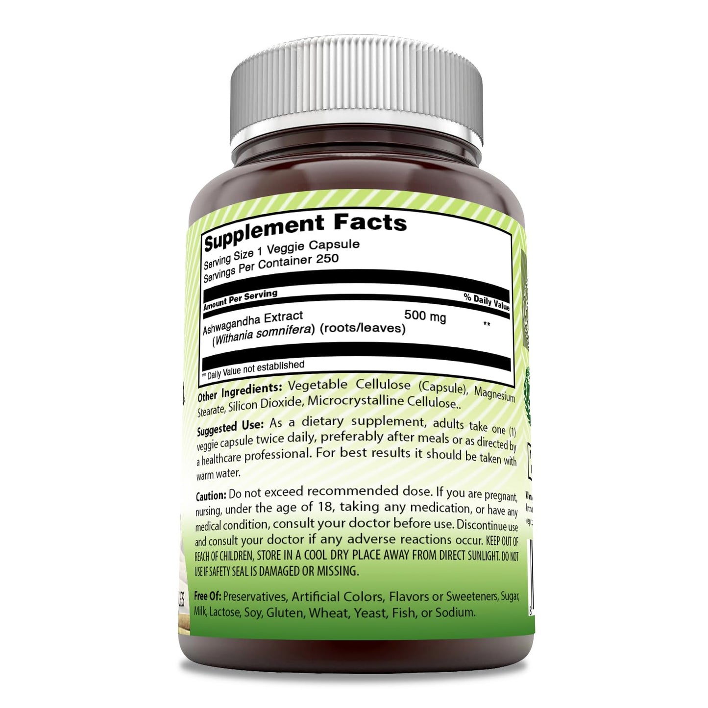 Amazing India Ashwagandha Extract 500 Mg Veggie Capsules, 1 Count