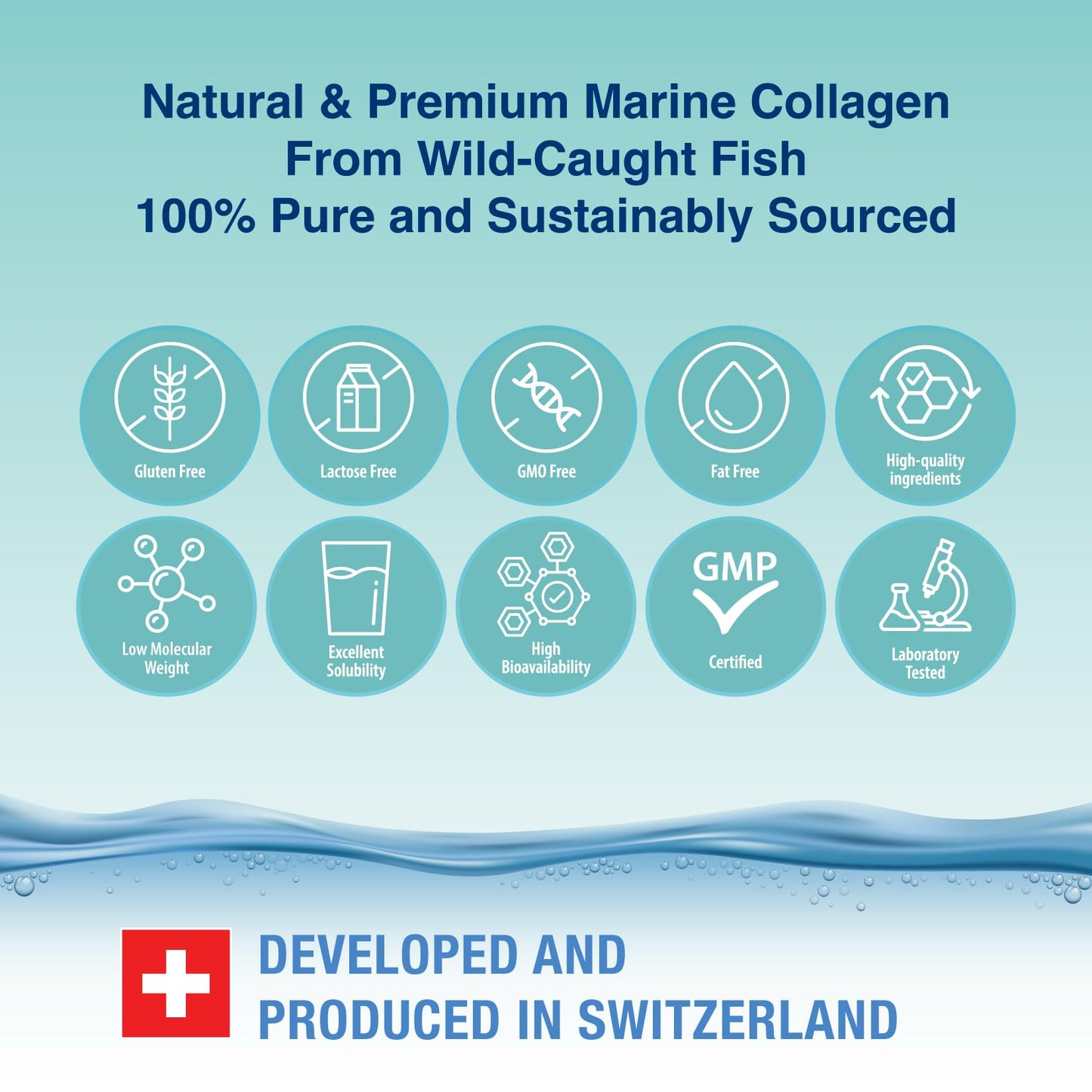 Collamin Nature'Marine Hydrolyzed Collagen Peptides Powder from Wild-Caught Fish with Essential Amino Acids 10.93 Ounce