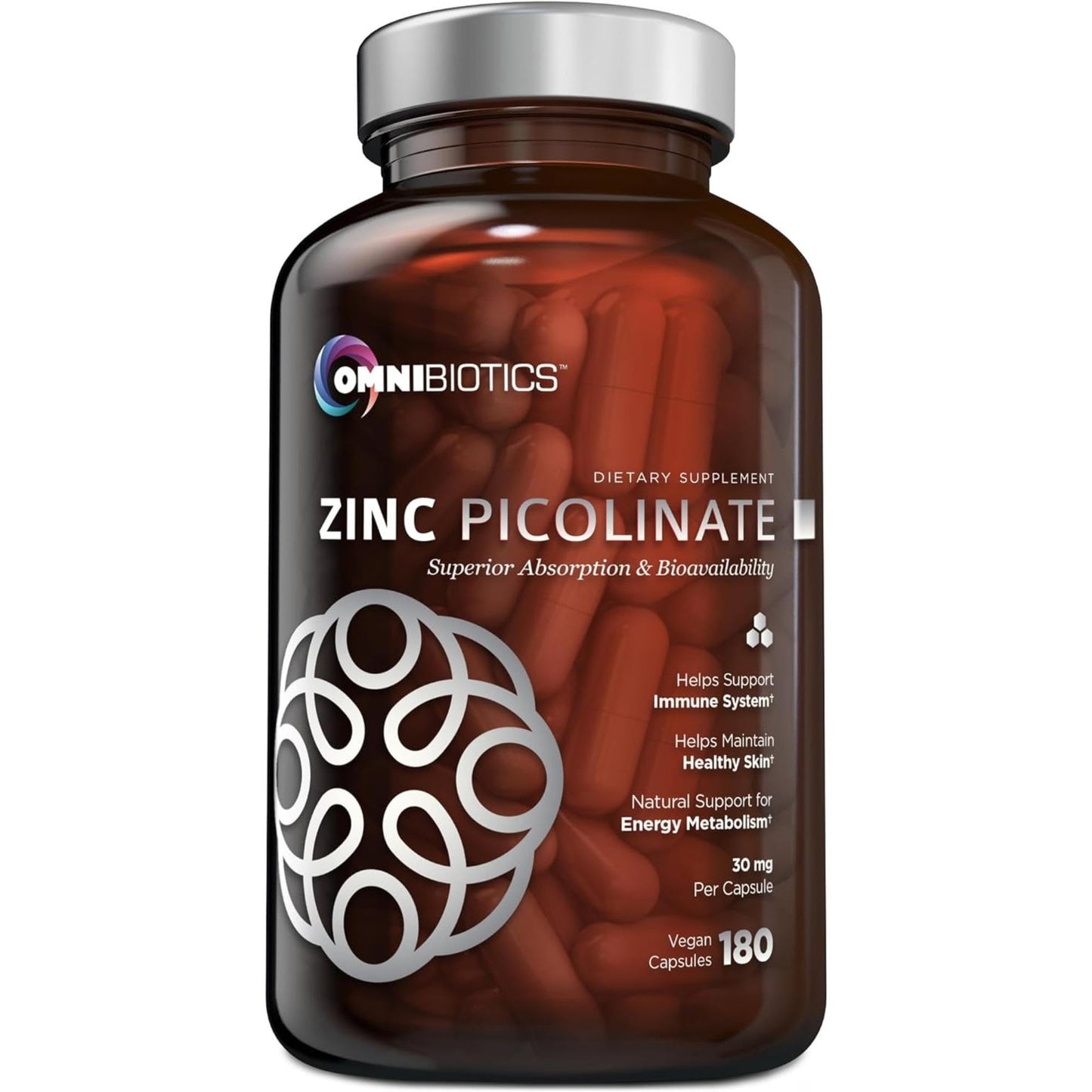 OmniBiotics Zinc Picolinate 30mg Capsules, 180 Count