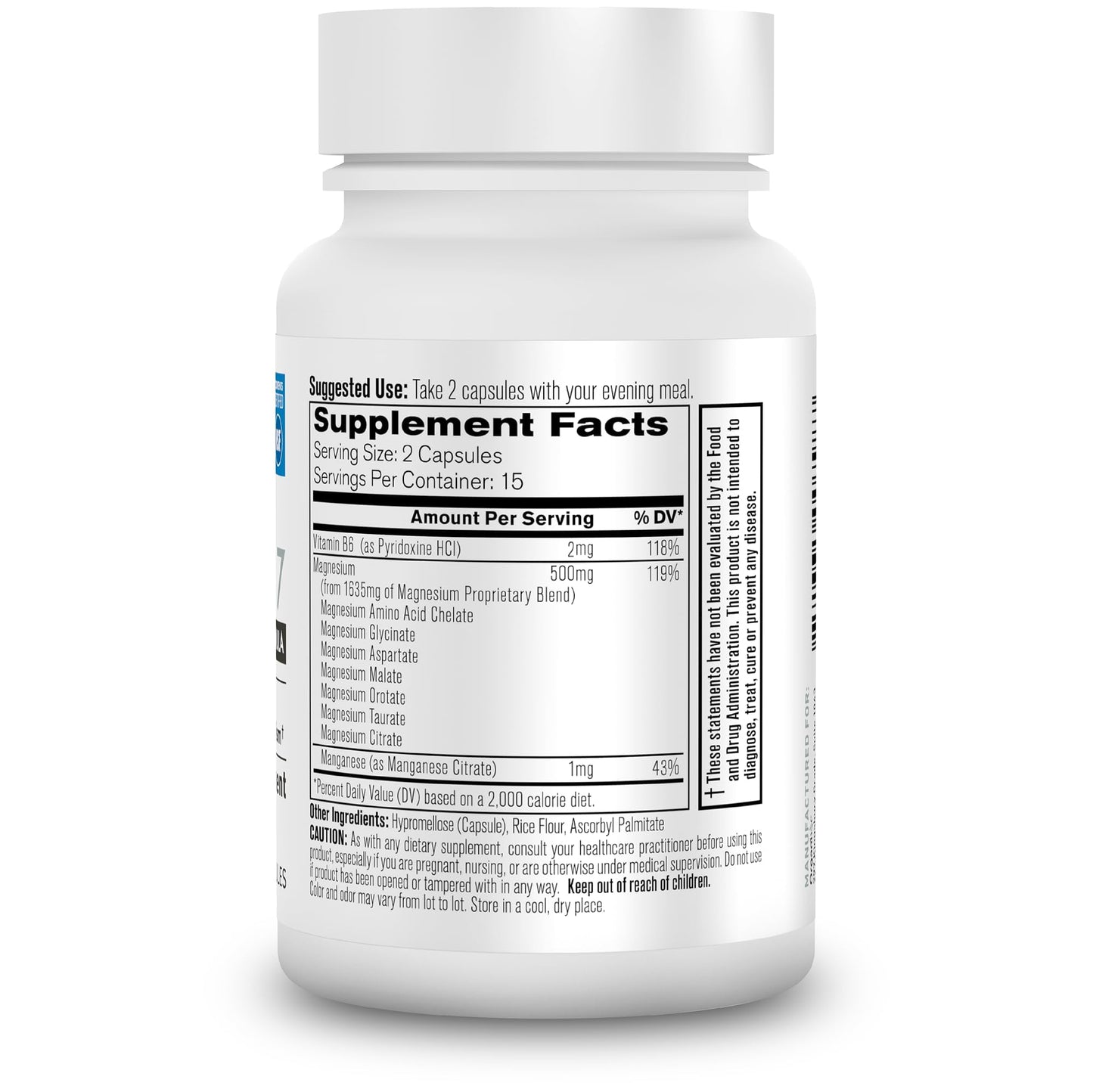 Organixx Magnesium Supplement Capsules 30 Count