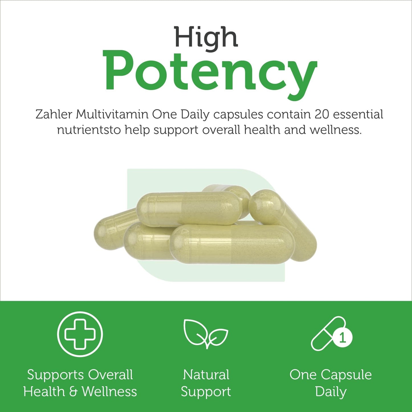 Zahler One Daily Vegan Multivitamins for Women & Men Capsules 60 Count