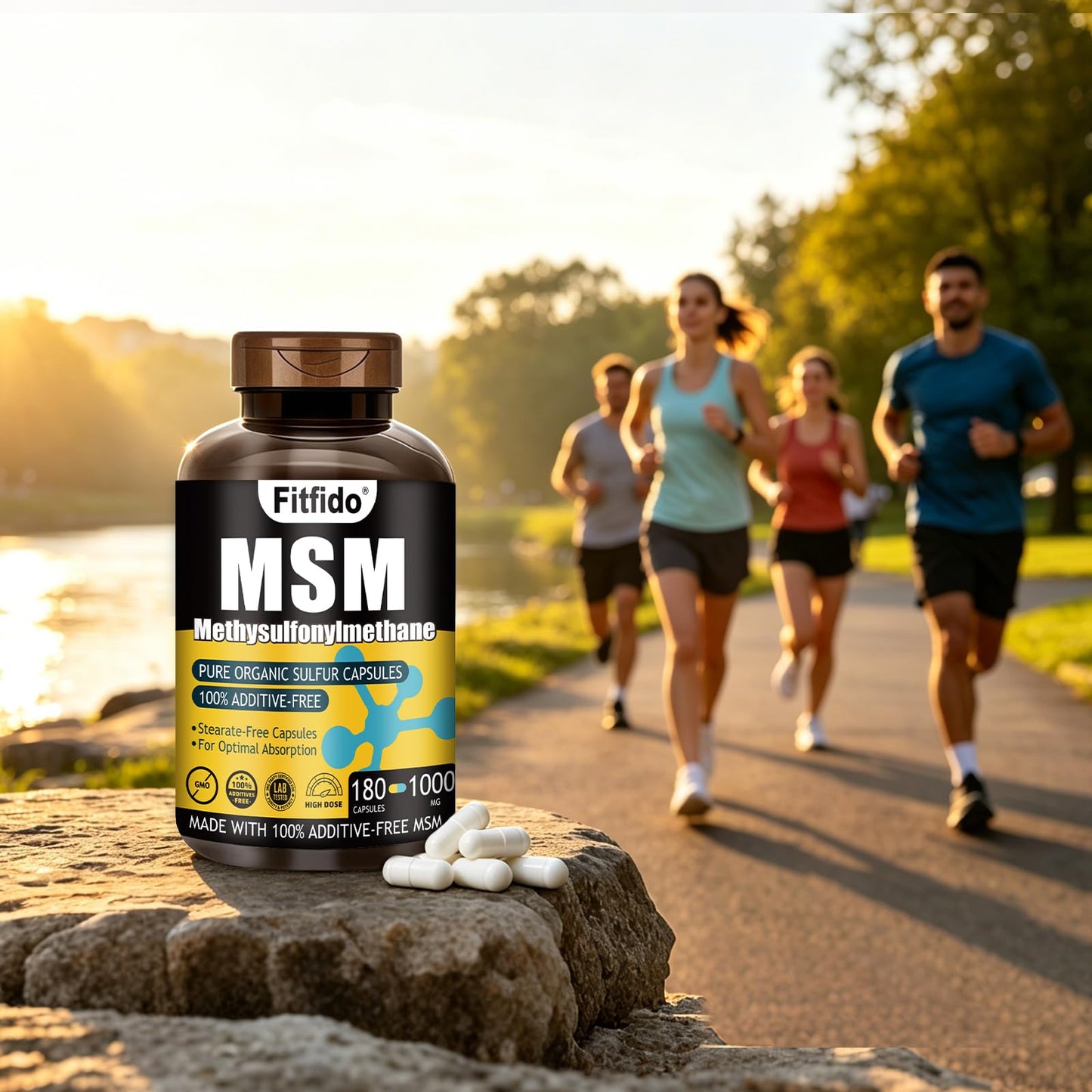 Fitfido MSM Capsules 1000mg, 180 Count