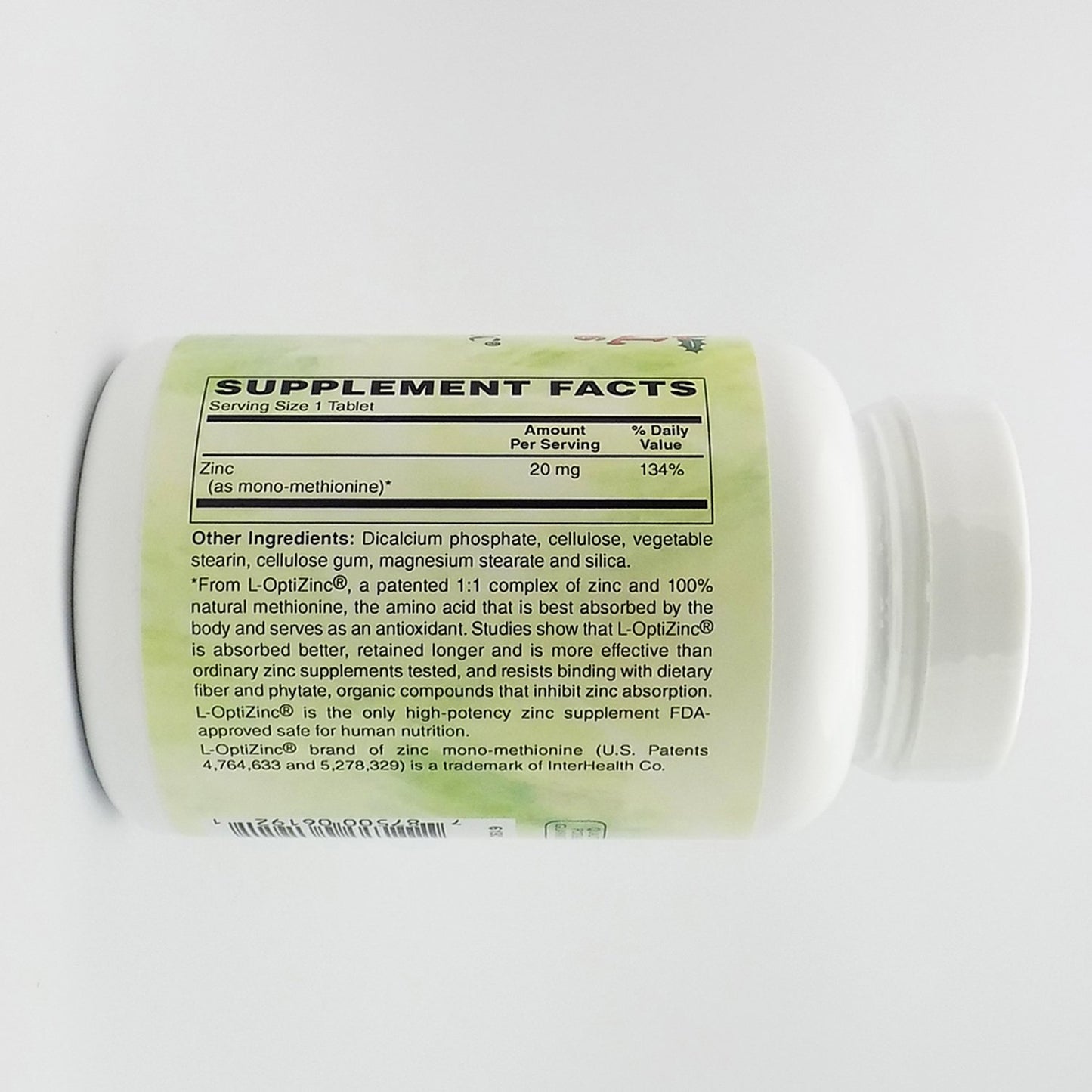 Holly Hill Health Foods Zinc 20 mg Tablets, 250 Tablets