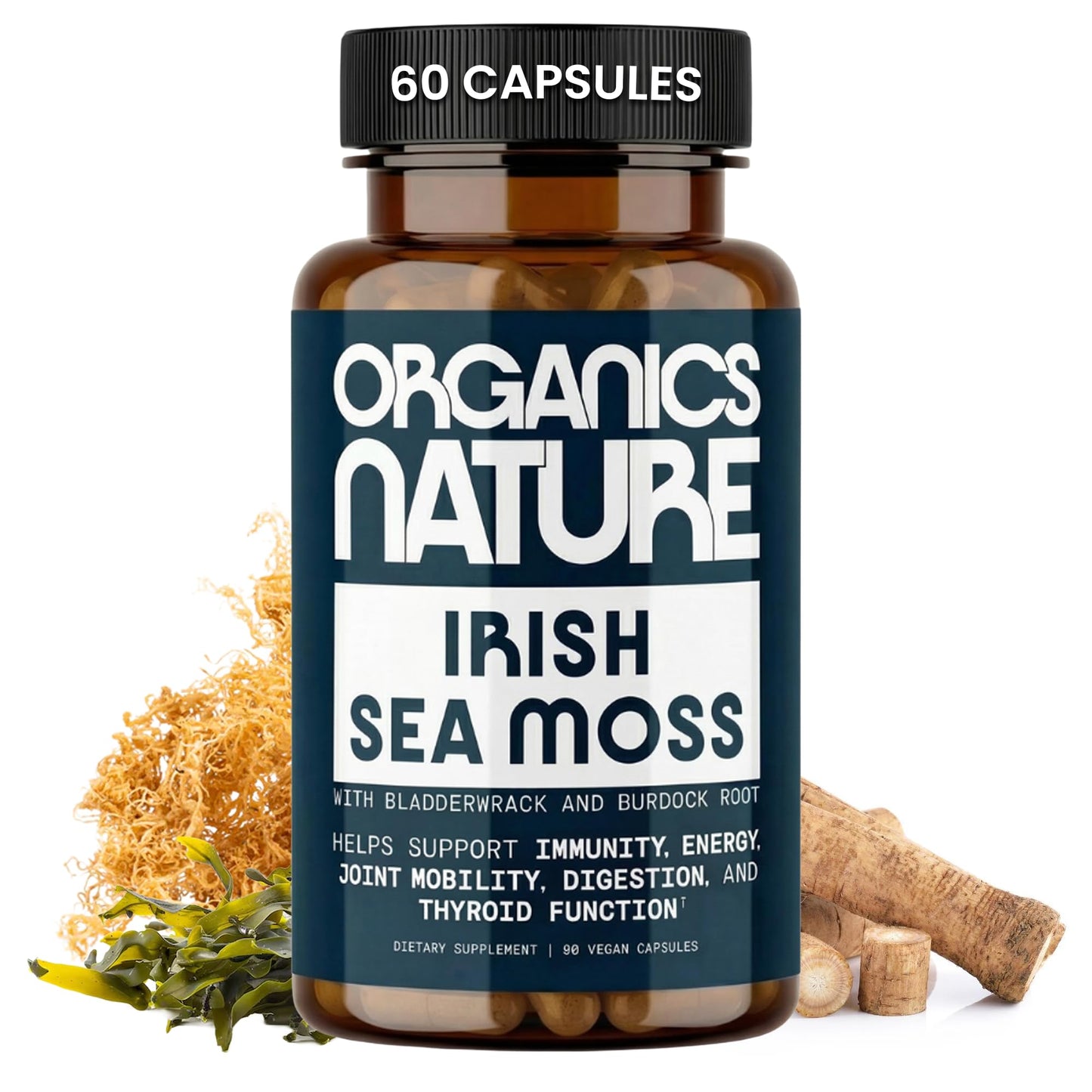 ORGANICS NATURE Irish Sea Moss Capsules 90 Count