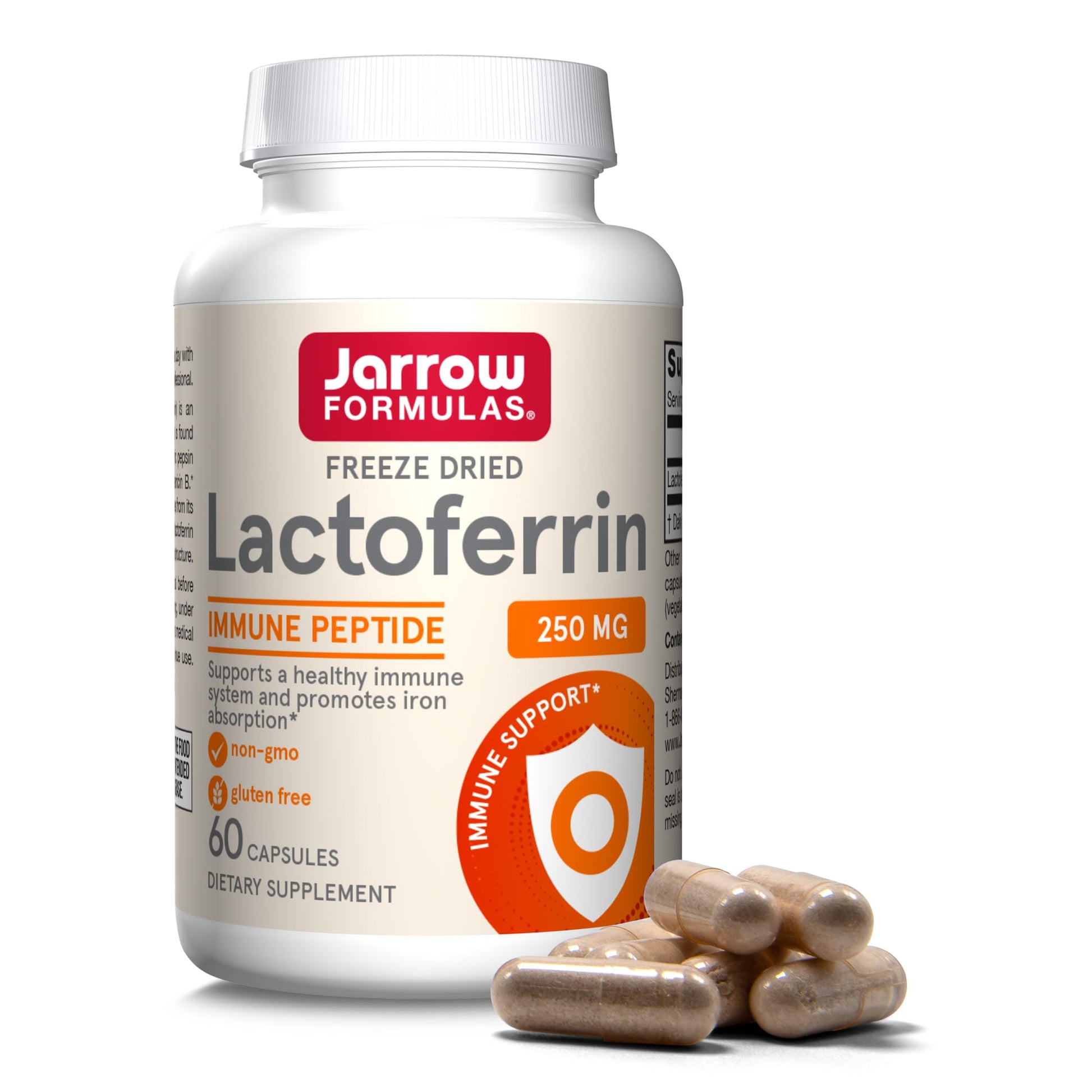 Jarrow Formulas Lactoferrin 250 mg Capsules, 60 Count