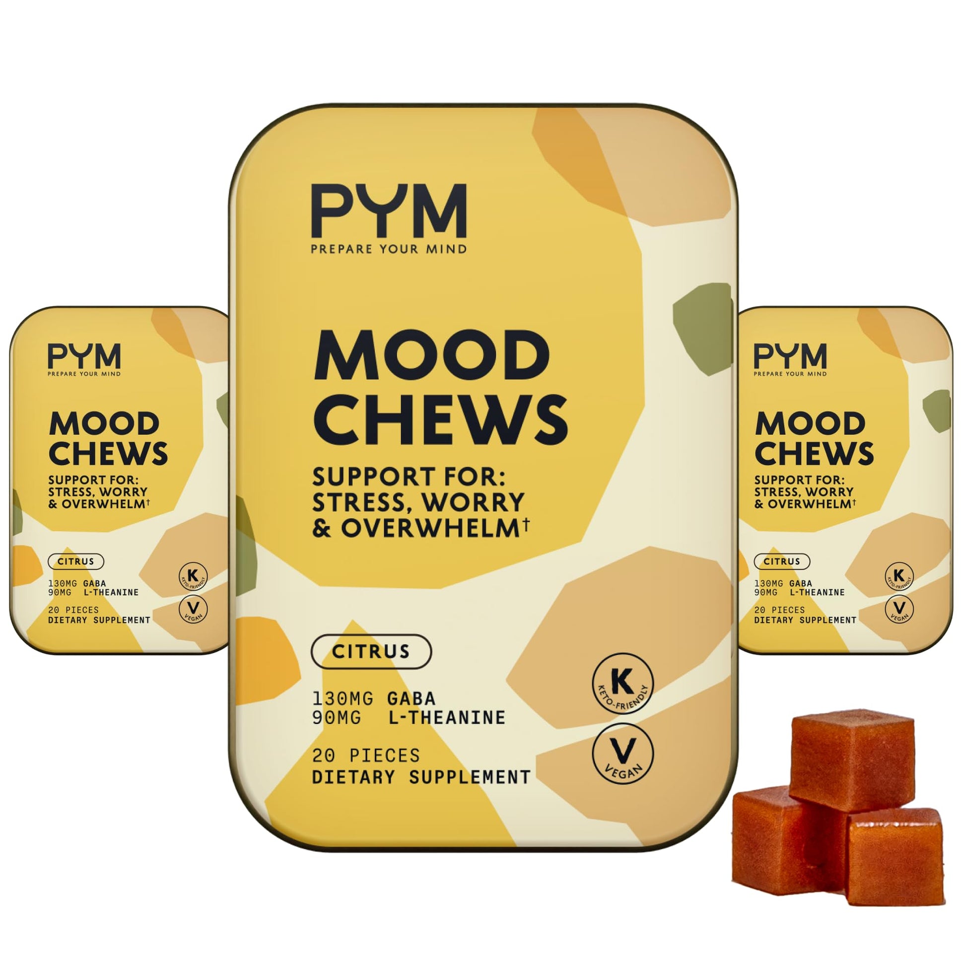 PYM Health Citrus Mood Chews Gummy, 60 Count