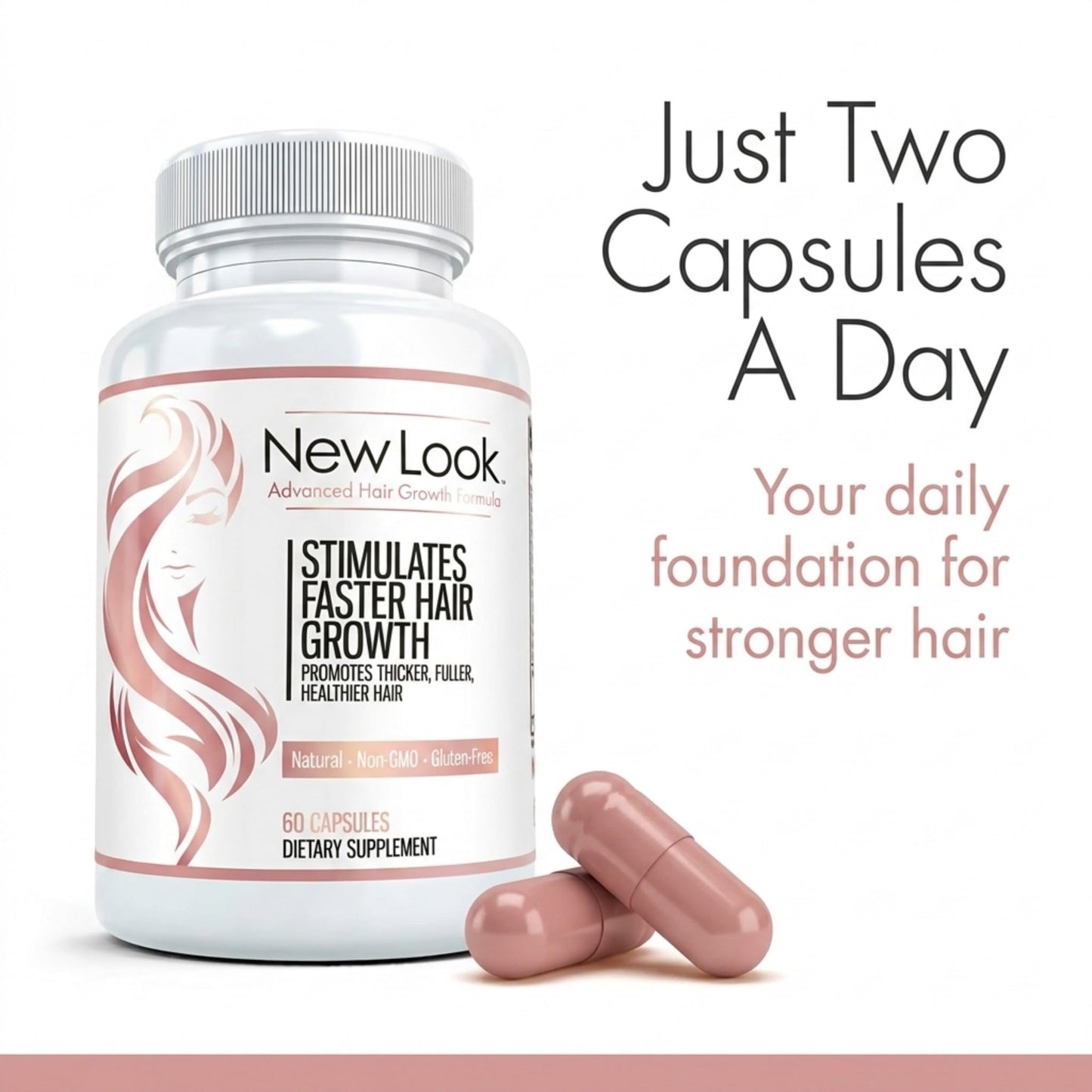 Vivid Health Nutrition Hair Growth Support Vitamins for Women and Men Capsules, 60 Capsules