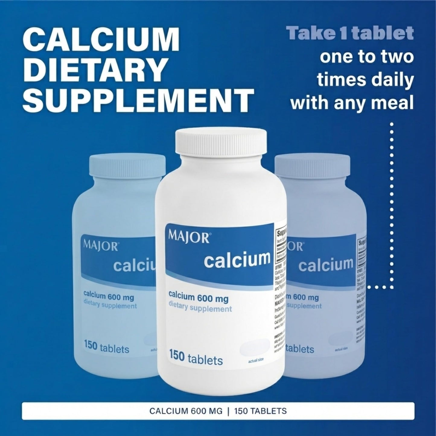 MAJOR Calcium 600mg Tablets, 150 Tablets