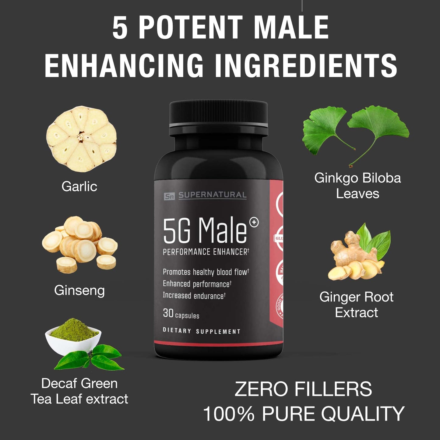 Supernatural Man 5G Male Natural T Booster 30 Capsules