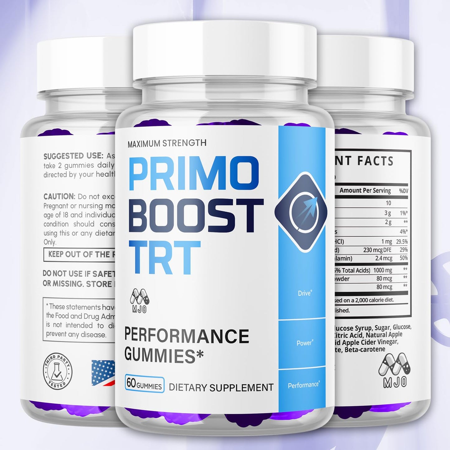 MJO Primo Boost TRT Gummies, 120 Gummies