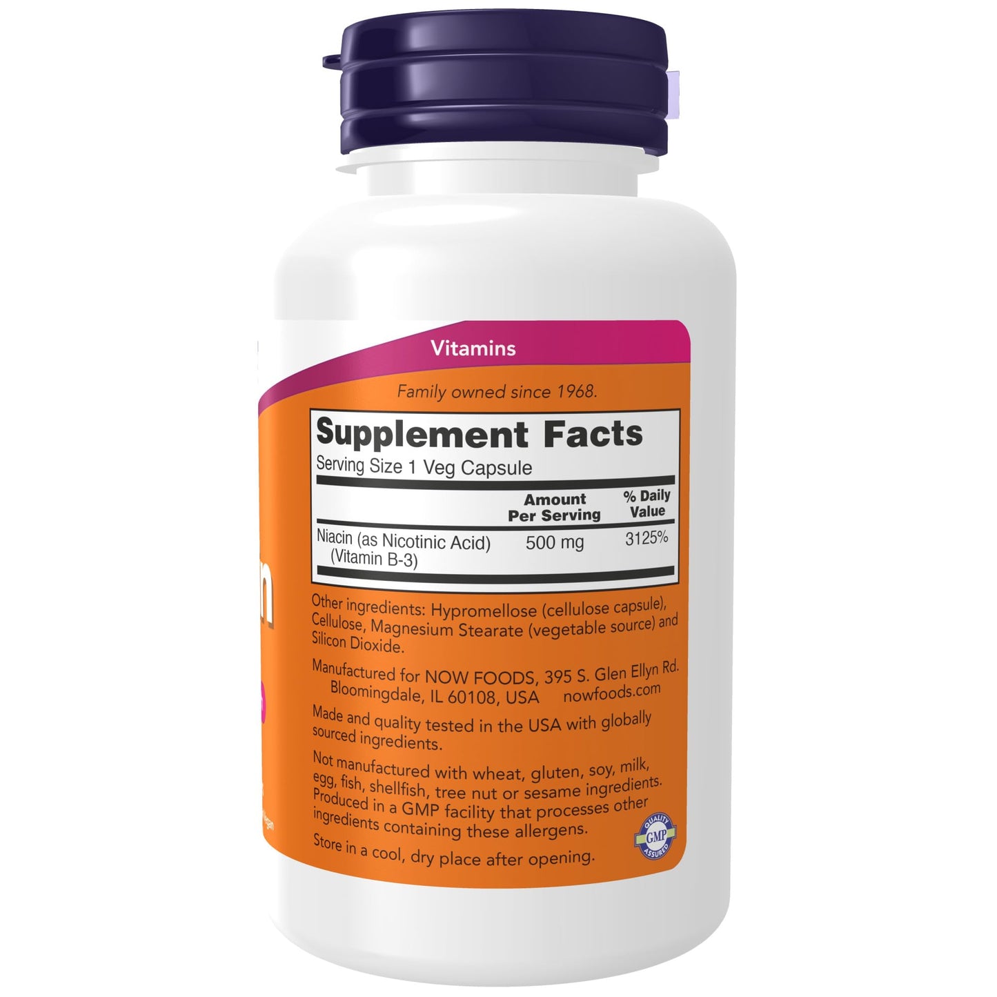 NOW Foods Niacin (Vitamin B-3) 500 mg Capsules, 300 Capsules