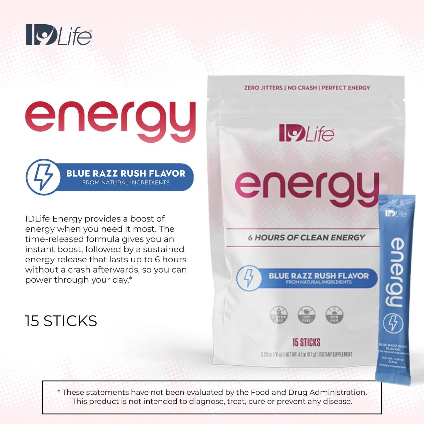 IDLife Energy Blue Razz Rush Powder 4.1 Ounce