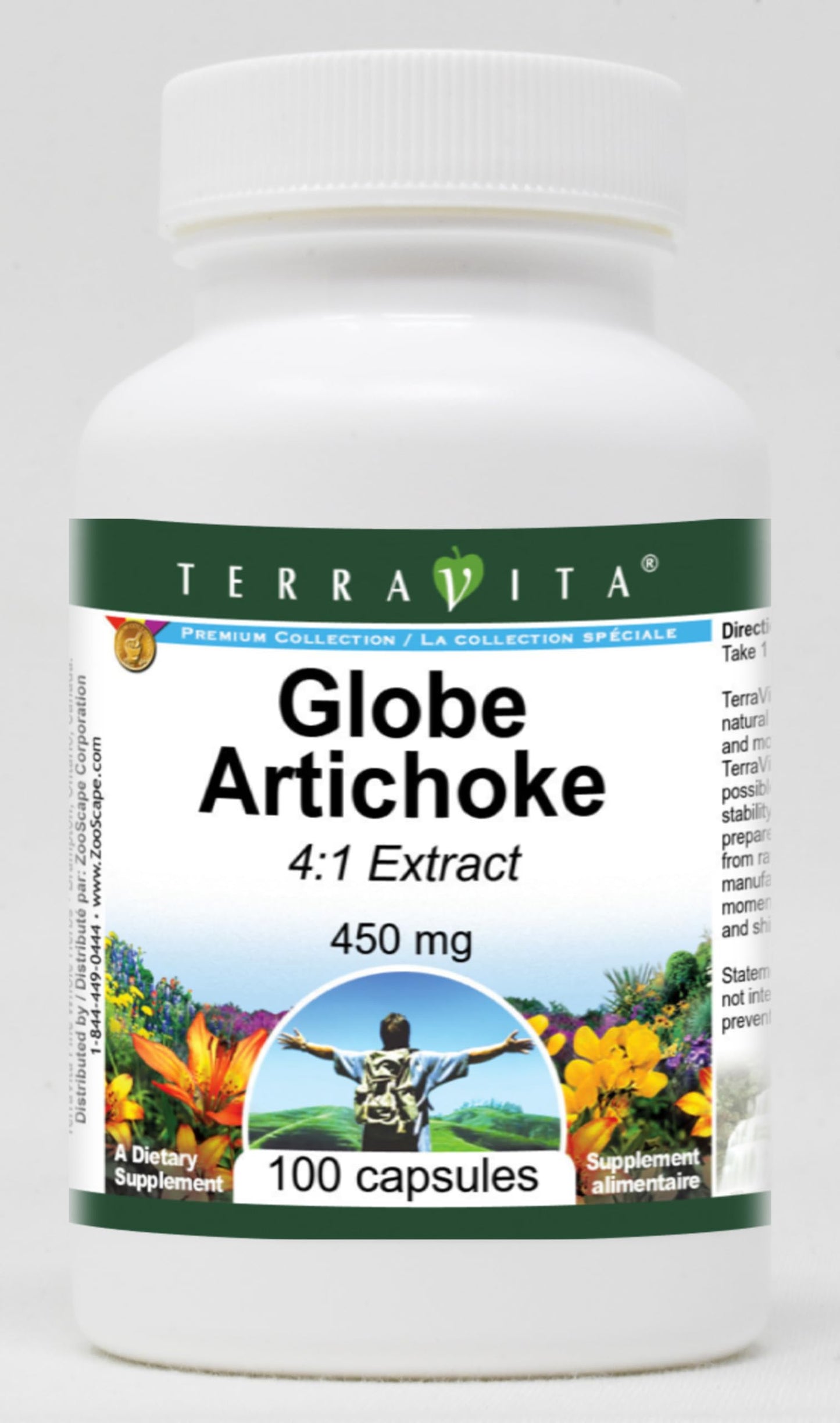 Terravita Globe Artichoke 4:1-450 mg Capsules, 300 Count