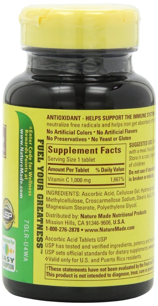 Nature Made Vitamin C 1000 mg Tablets, 300 Tablets