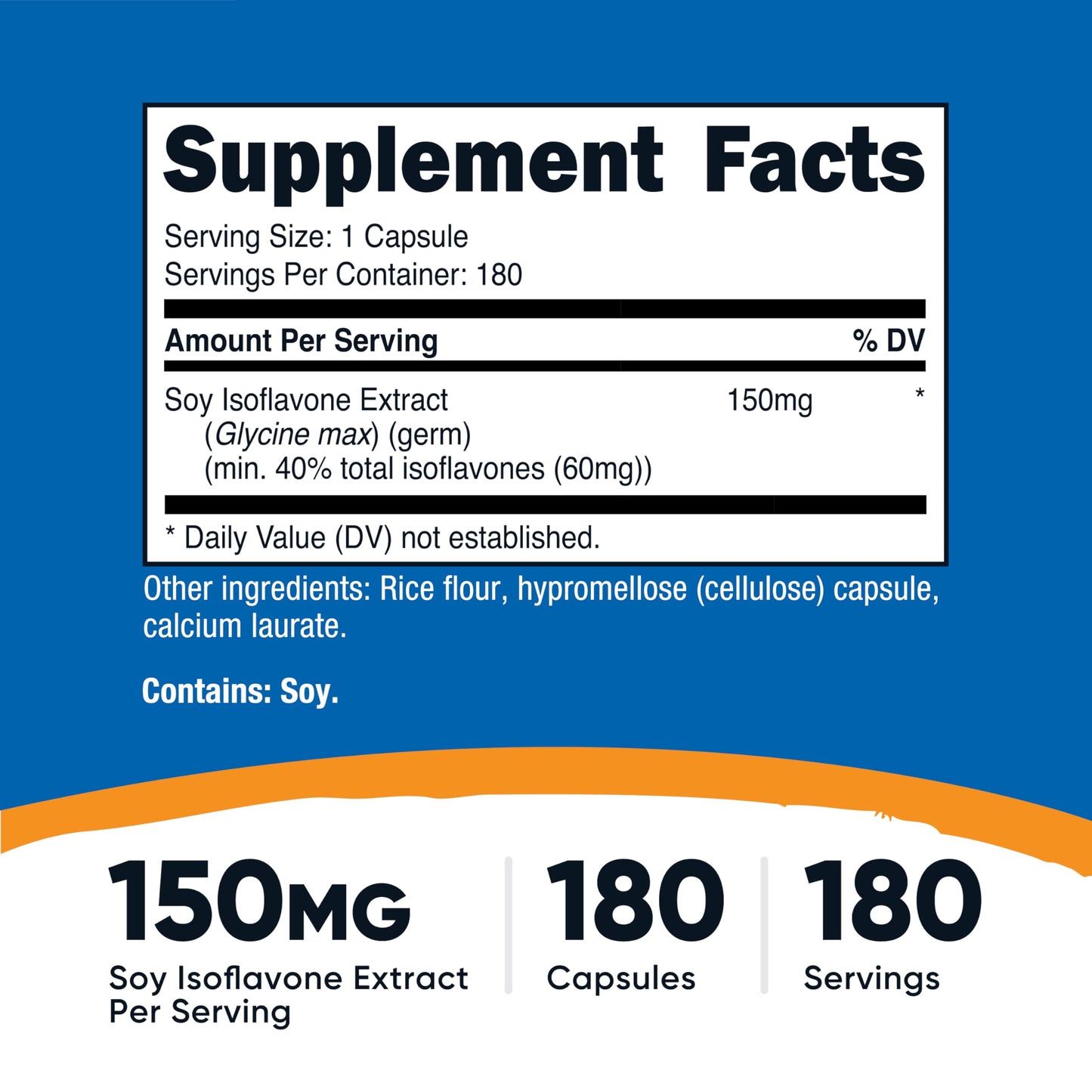 Nutricost Soy Isoflavones 150mg Capsules, 180 Count