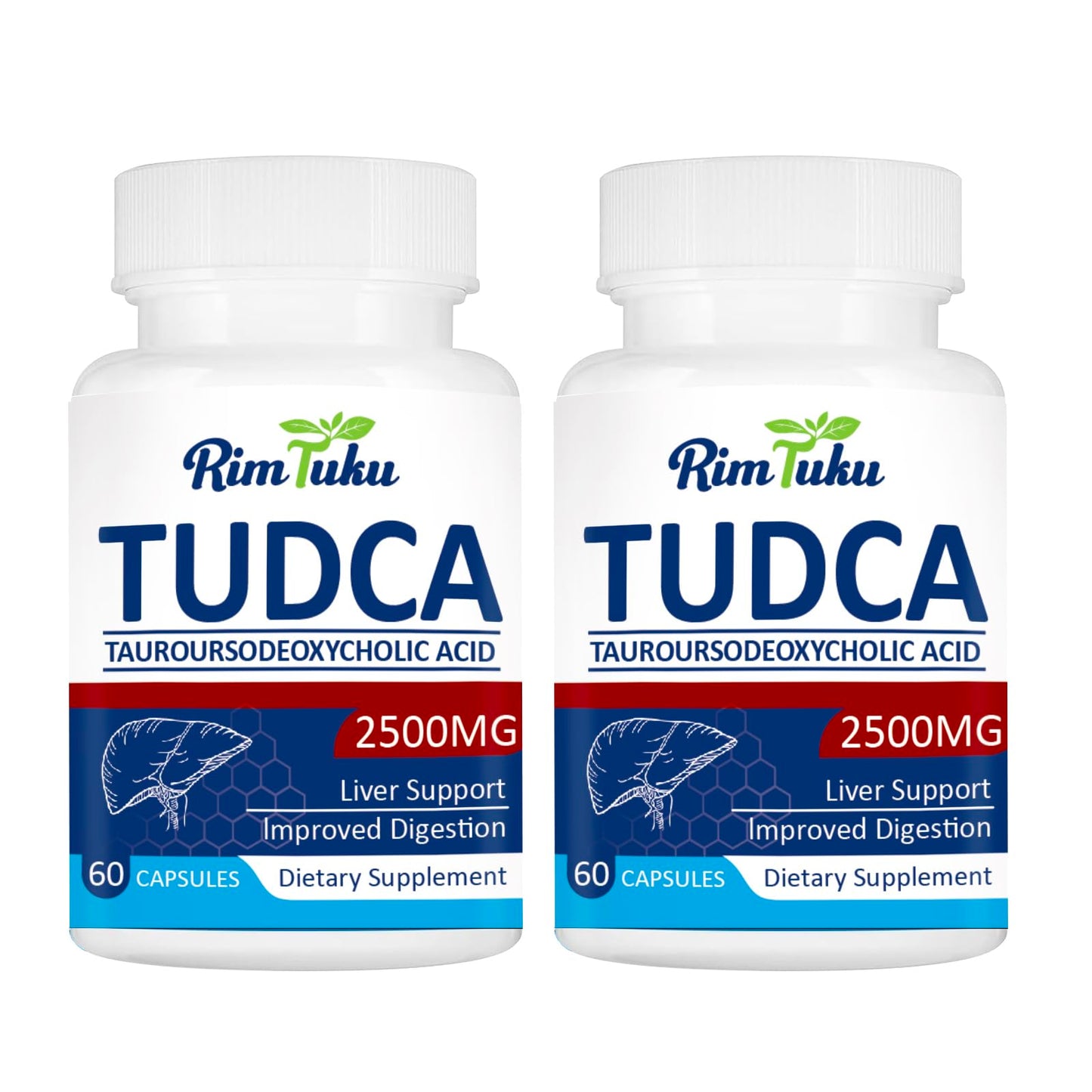 RimTuku TUDCA Supplement 2500MG Liver Detox & Cleanse and Gallbladder Health Formula, 120 Capsules