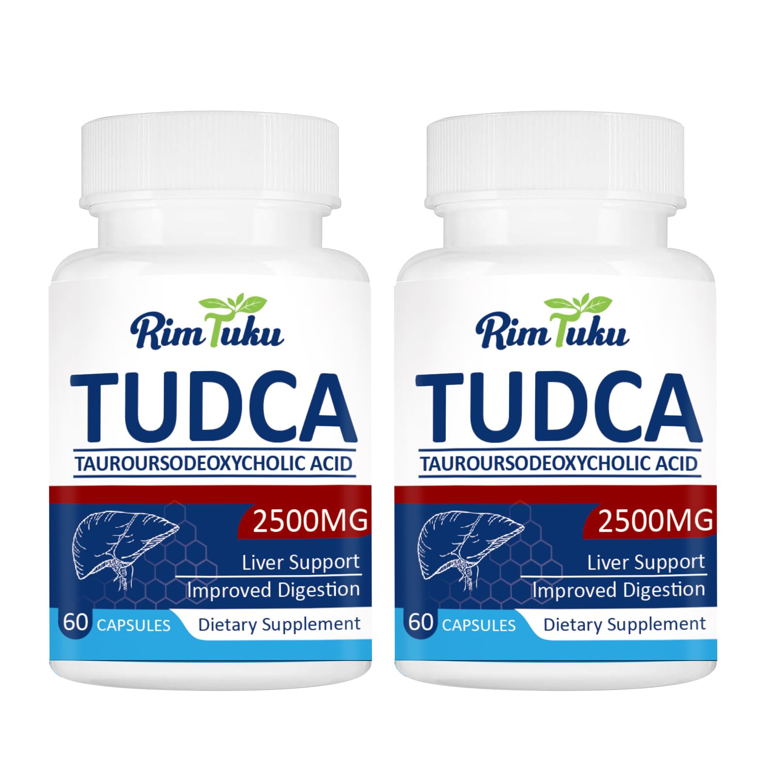 RimTuku TUDCA Supplement 2500MG Liver Detox & Cleanse and Gallbladder Health Formula, 120 Capsules