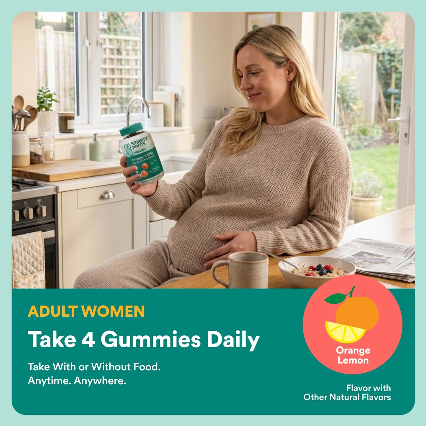 SmartyPants Prenatal Omega 3 DHA Gummies, 120 Gummies