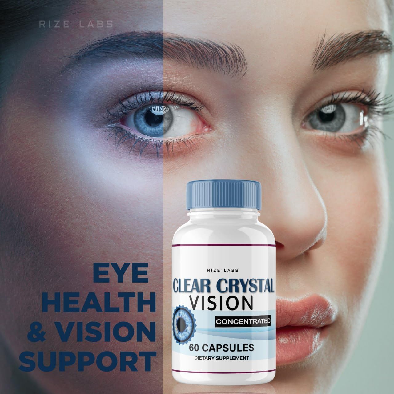Rize Labs Clear Crystal Vision, 300 Capsules