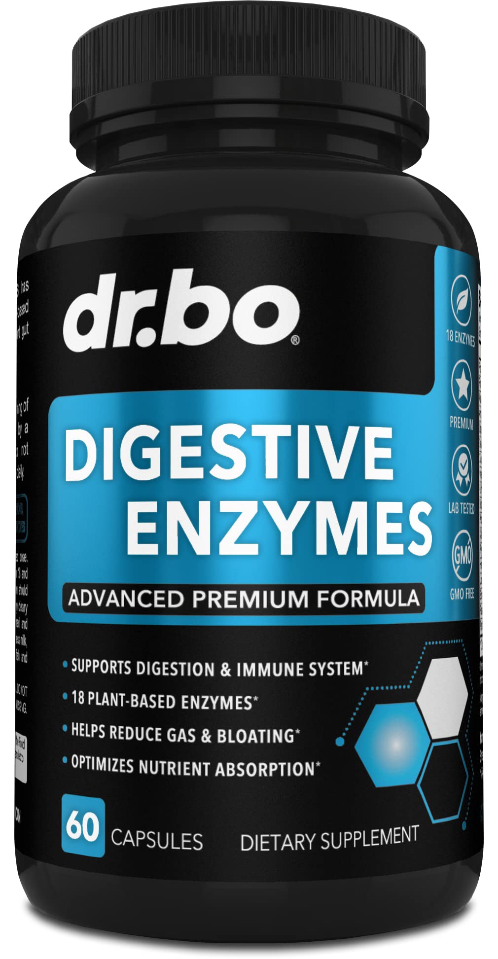 DR. BO Digestive Enzymes Plant Based Capsules 60 Count