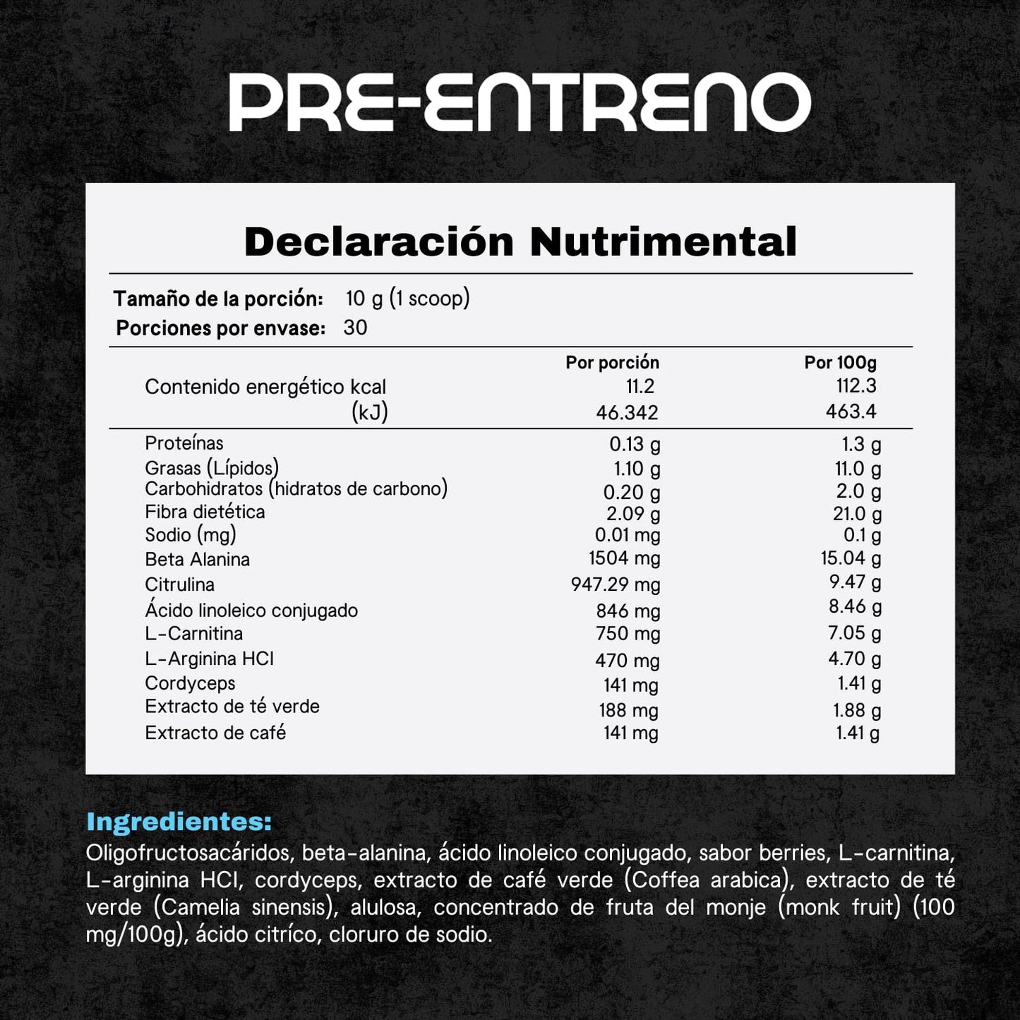 COURA Pre Workout Powder 10.5 oz