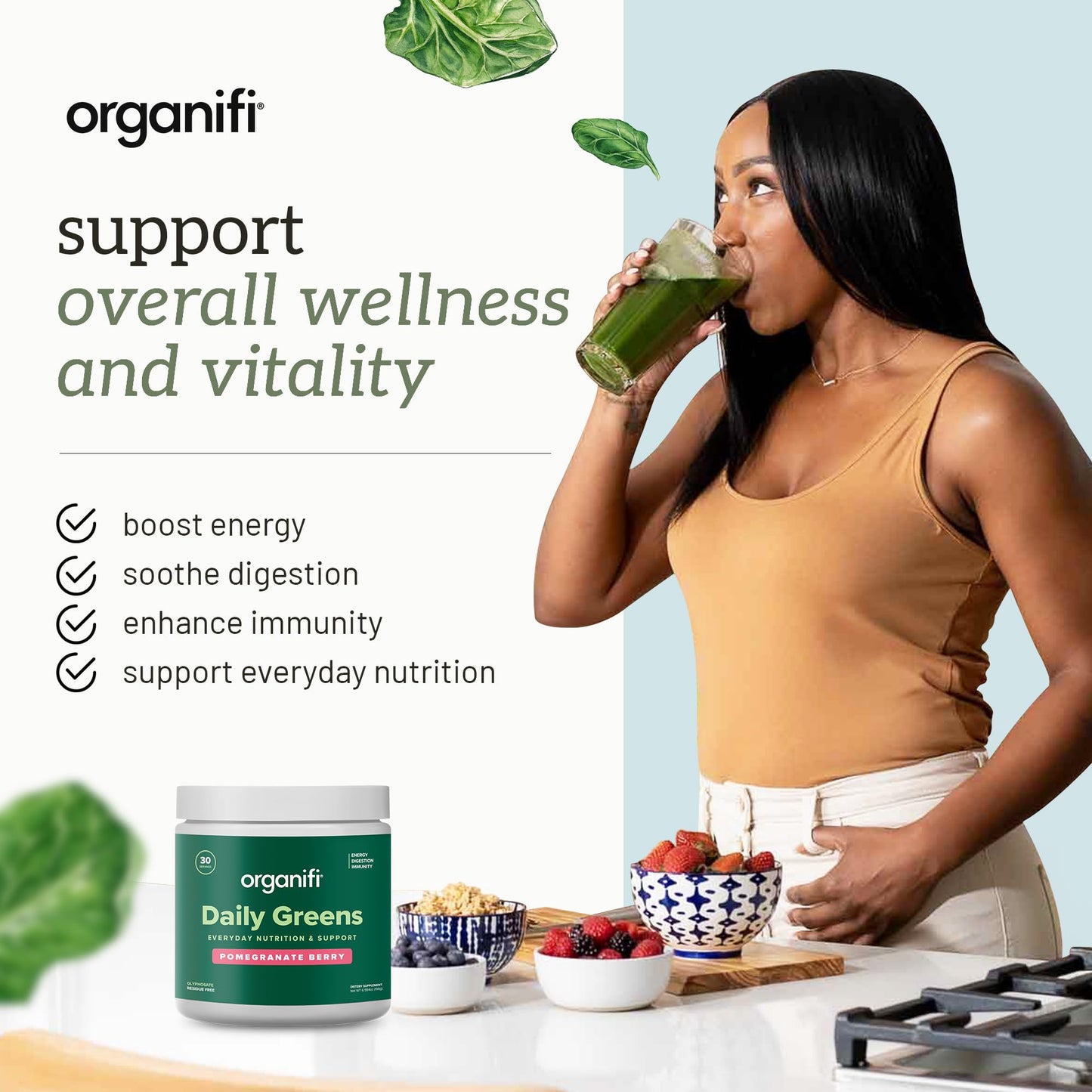Organifi Daily Greens Powder (6.94), 30 Servings