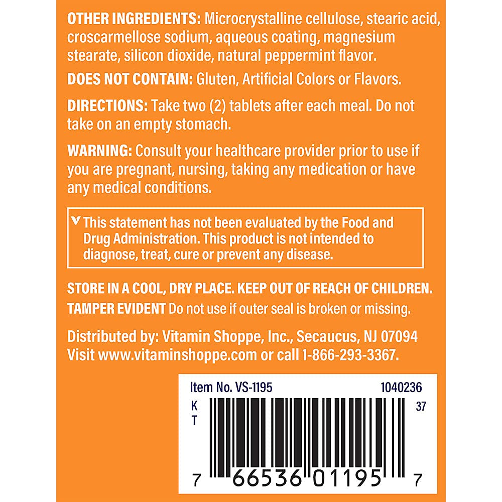 The Vitamin Shoppe Digestive Enzymes - Complete Multi-Enzyme Formula, Protein Fat Carb Digestion, 300 Tablets