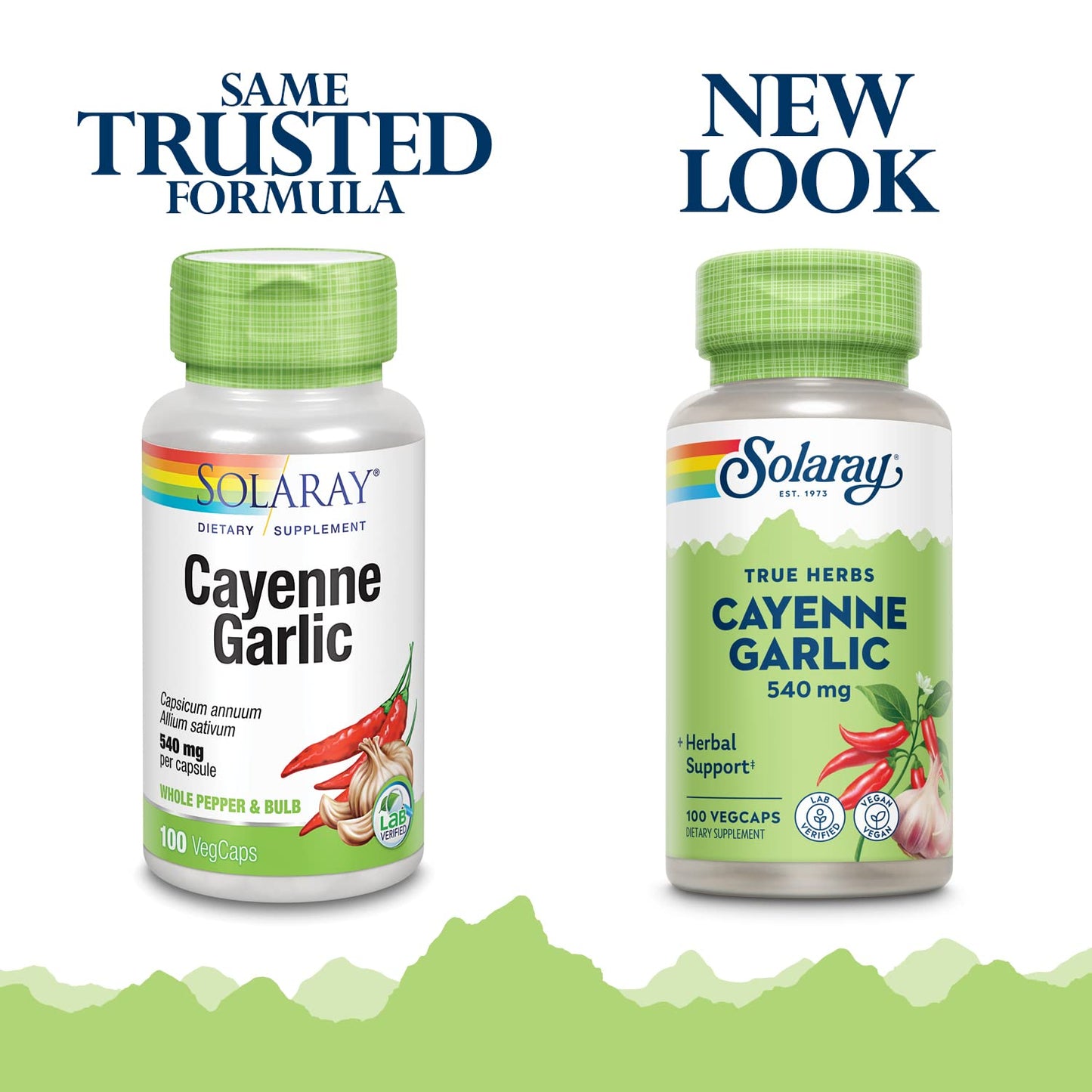 SOLARAY Cayenne Garlic 540 mg Capsule, 100 VegCaps