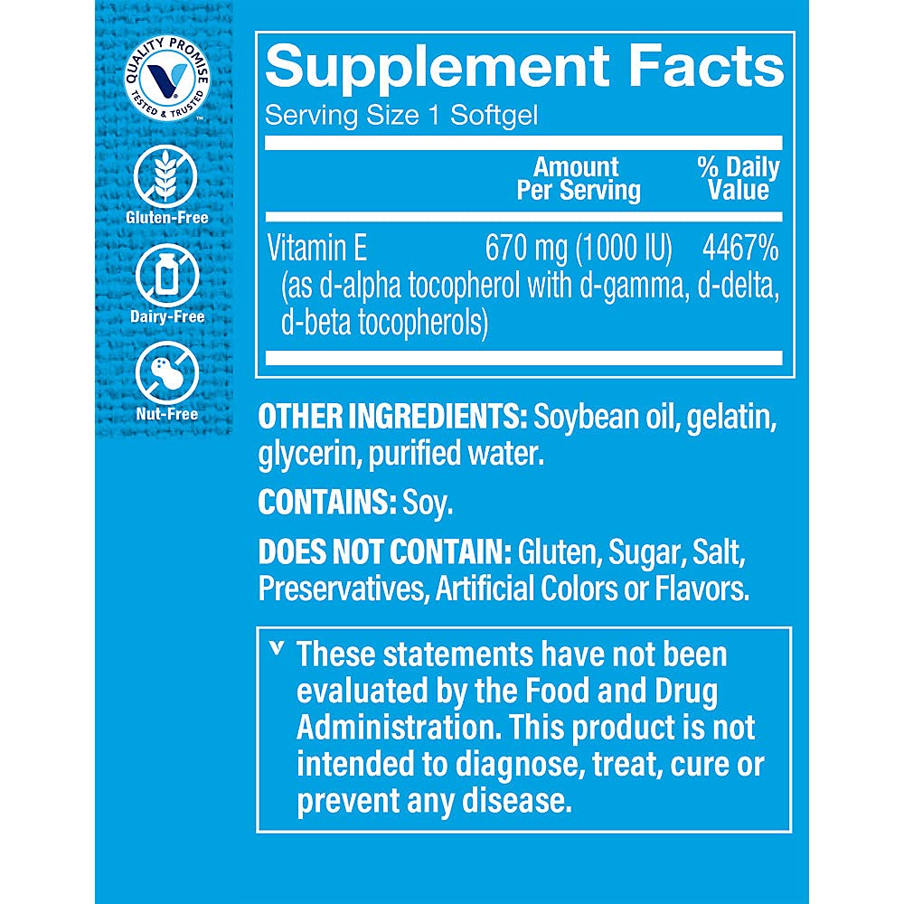 The Vitamin Shoppe Vitamin E 1,000IU Softgels 120