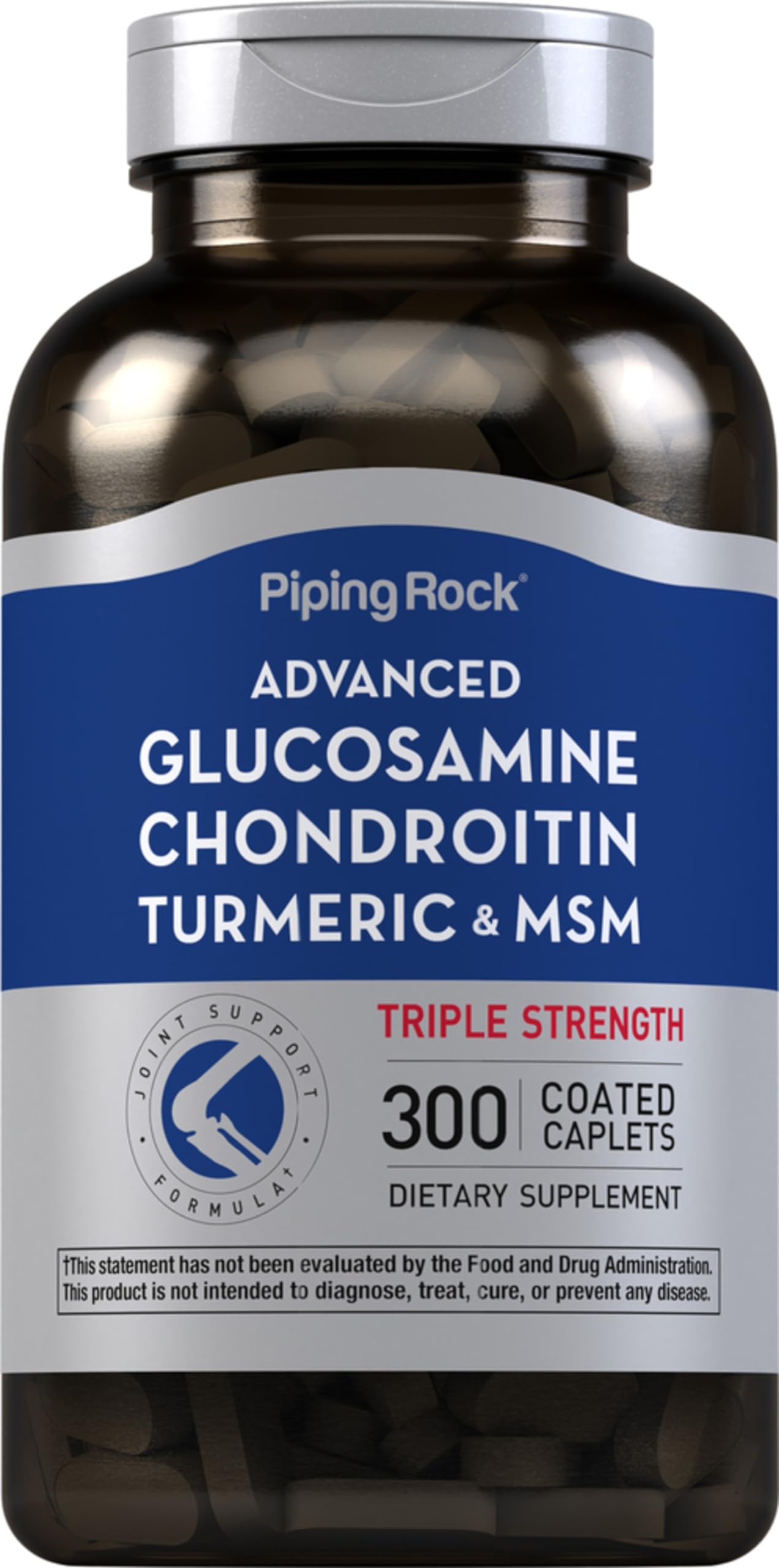 Piping Rock Glucosamine Chondroitin MSM Turmeric Caplets 300