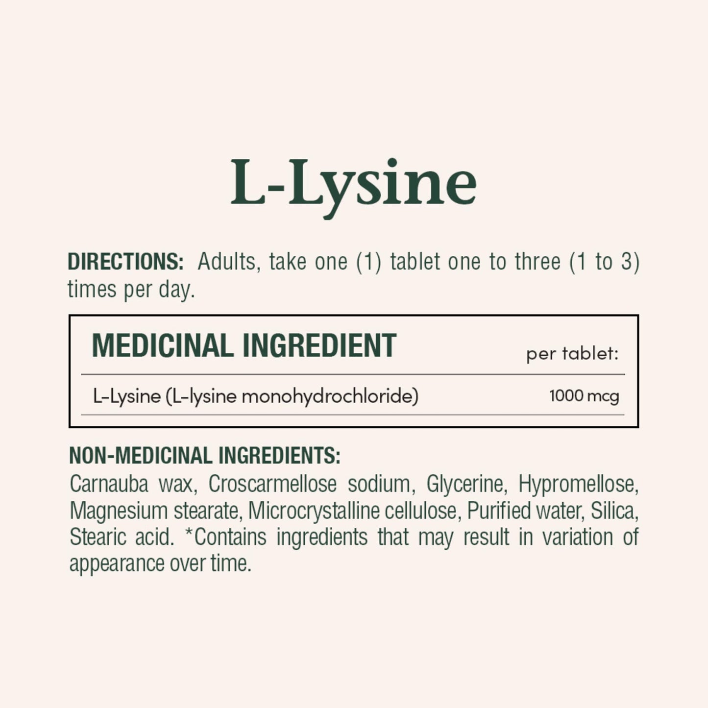 Nature's Bounty L-Lysine 1000 mg Tablet, 60 Tablets