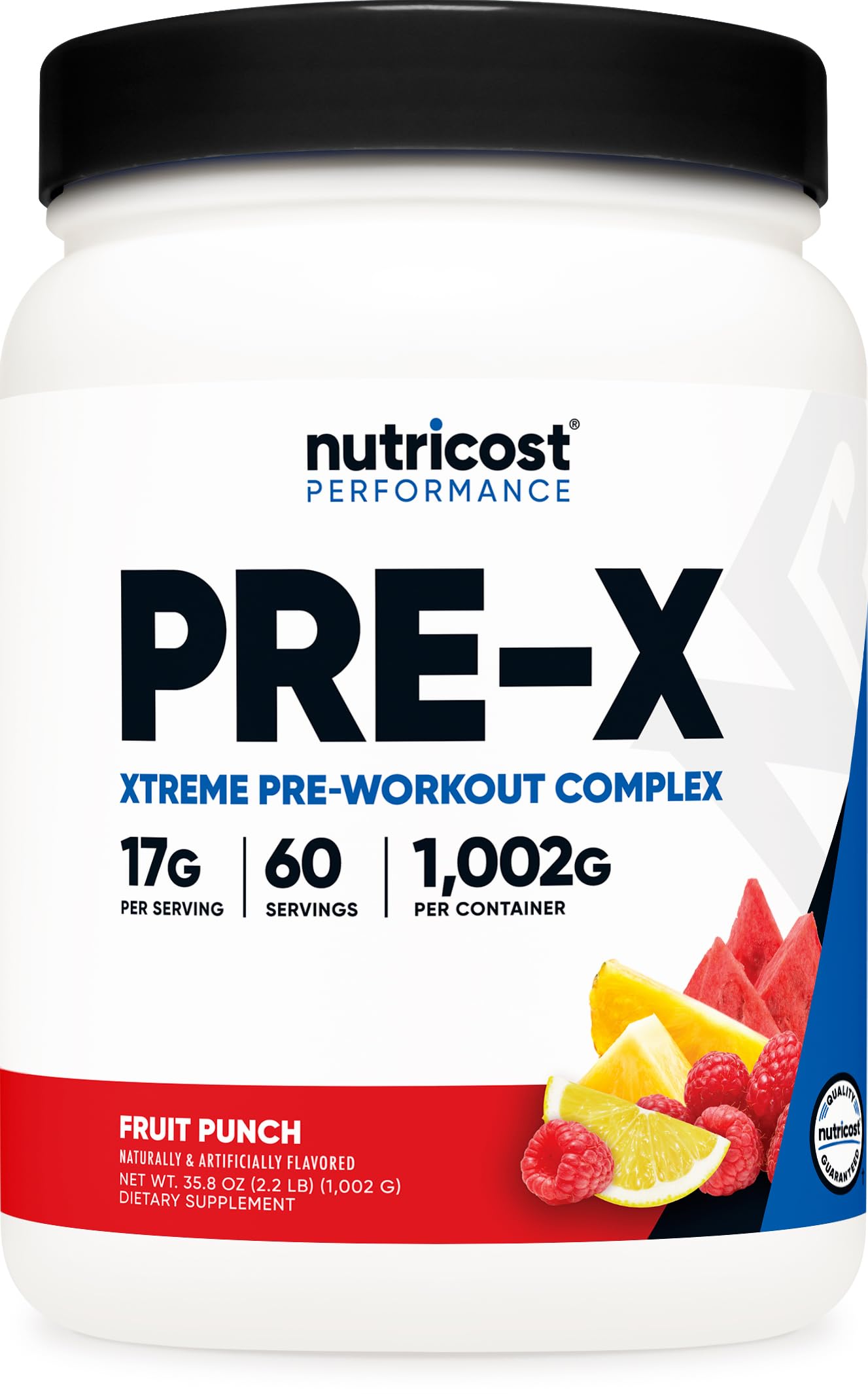 Nutricost Pre-X Xtreme Pre-Workout Complex Powder, Fruit Punch, 60 Servings, 2.01 lb