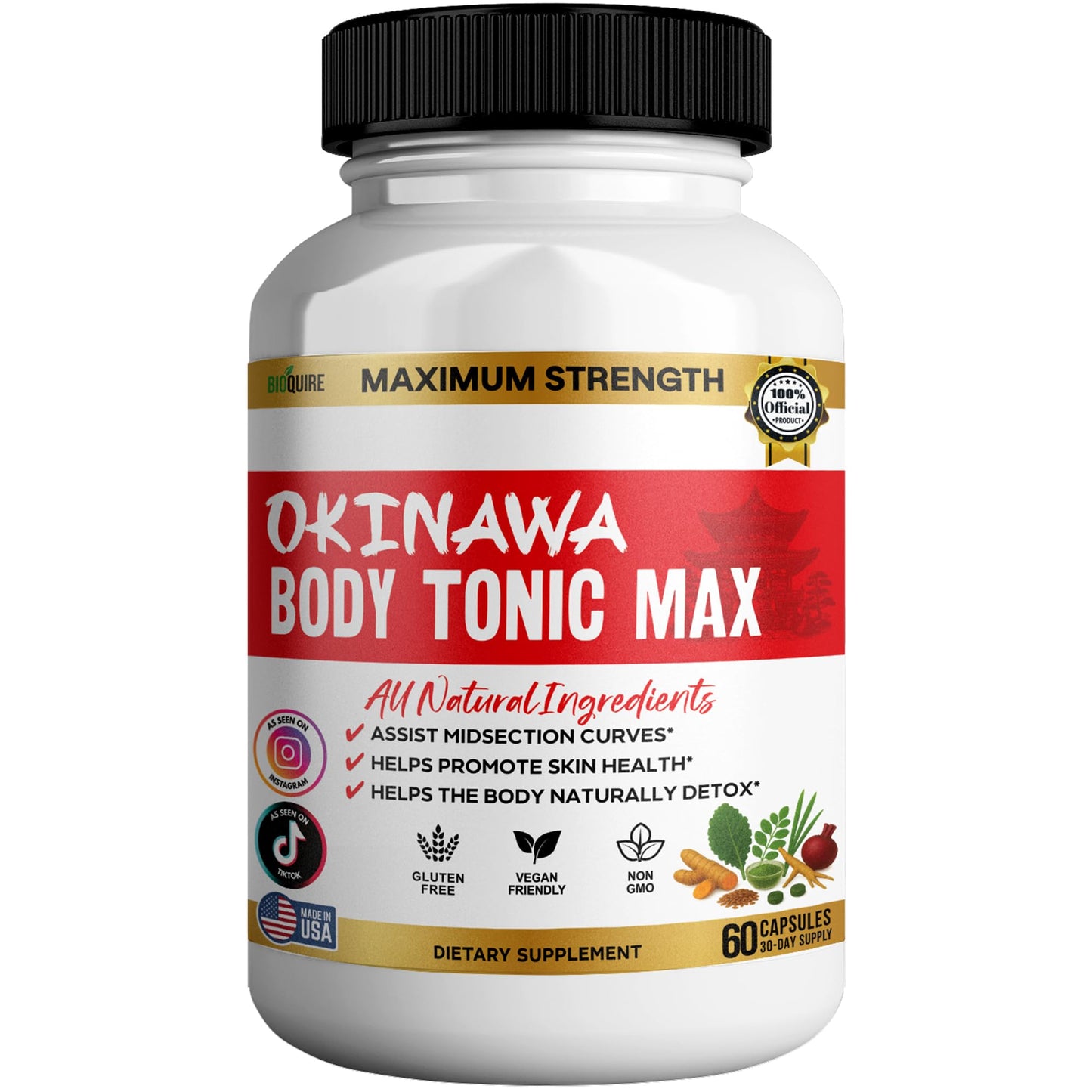 BIOQUIRE Okinawa Body Tonic Max Capsules, 60-Count