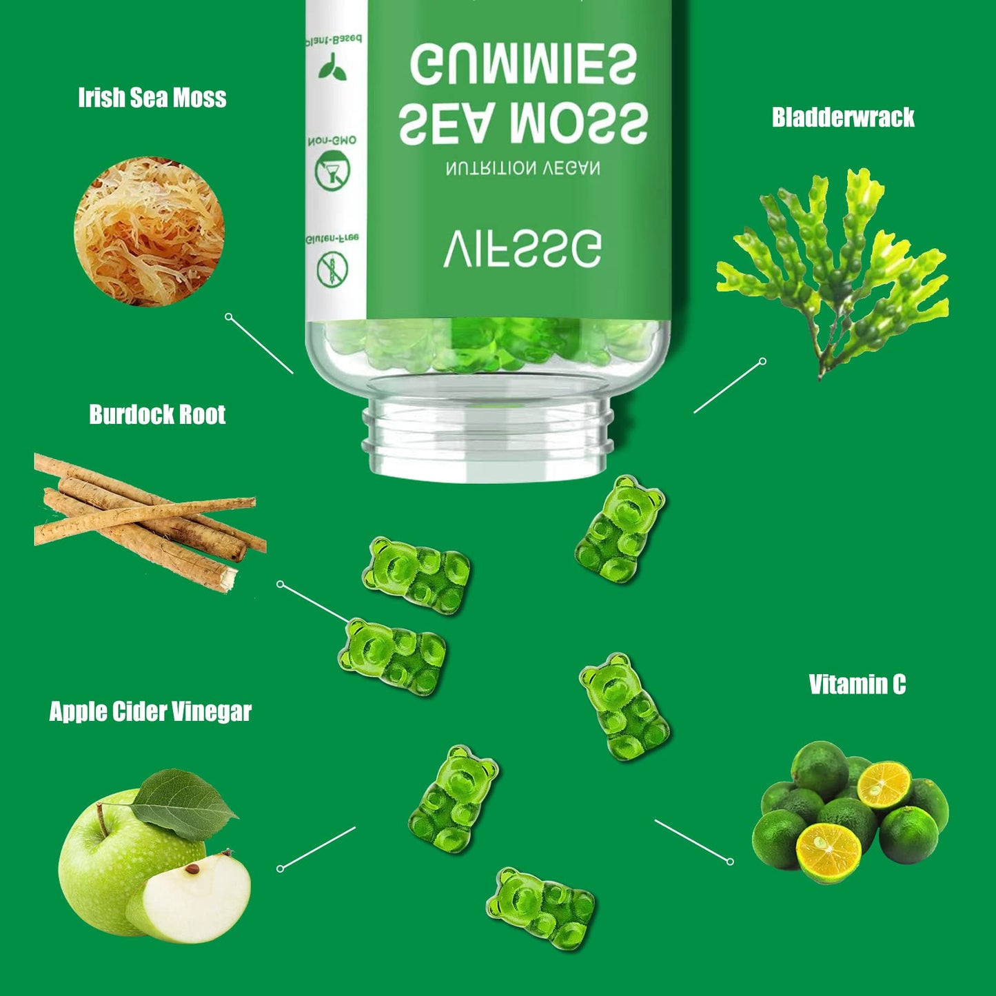 VIFSSG Sea Moss Gummies 60 Gummies