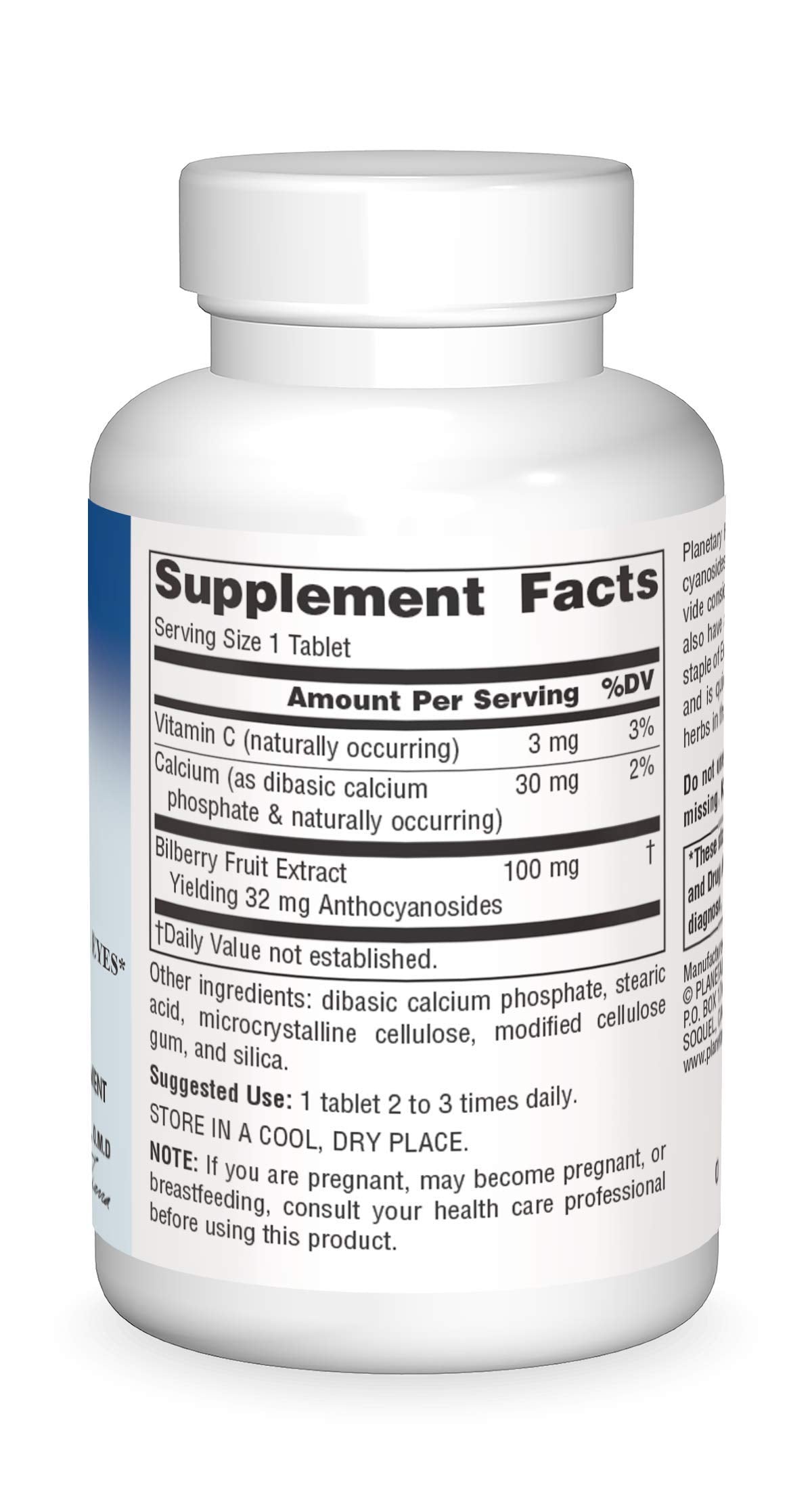 Planetary Herbals Bilberry Vision Tablets 120 Count
