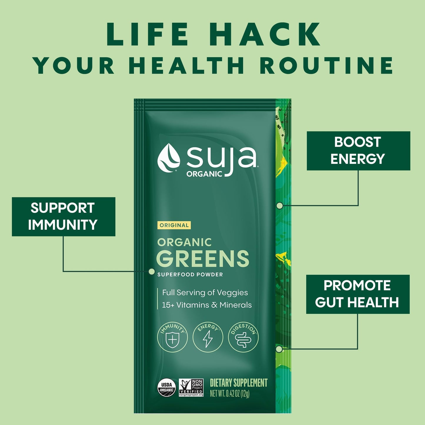 Suja Organic Greens Probiotic Blend, Spirulina Powder, 4.2 oz