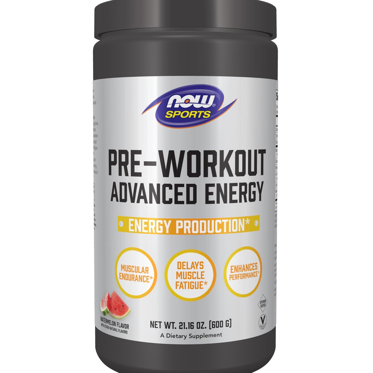NOW Foods NOW Sports Pre-Workout Advanced Energy Powder, 33 Servings