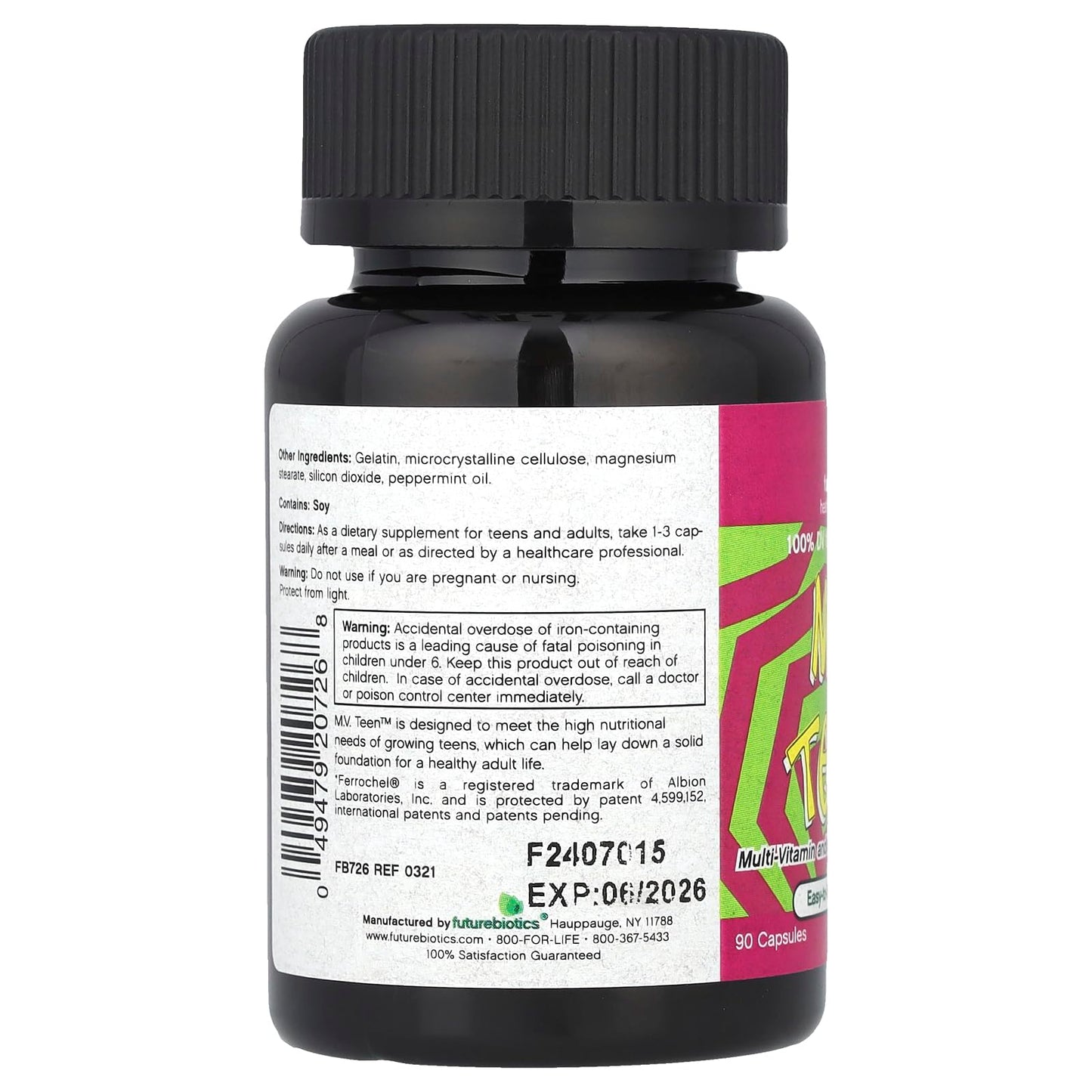 Futurebiotics M.V. Teen Multivitamin Capsules, 90 Count
