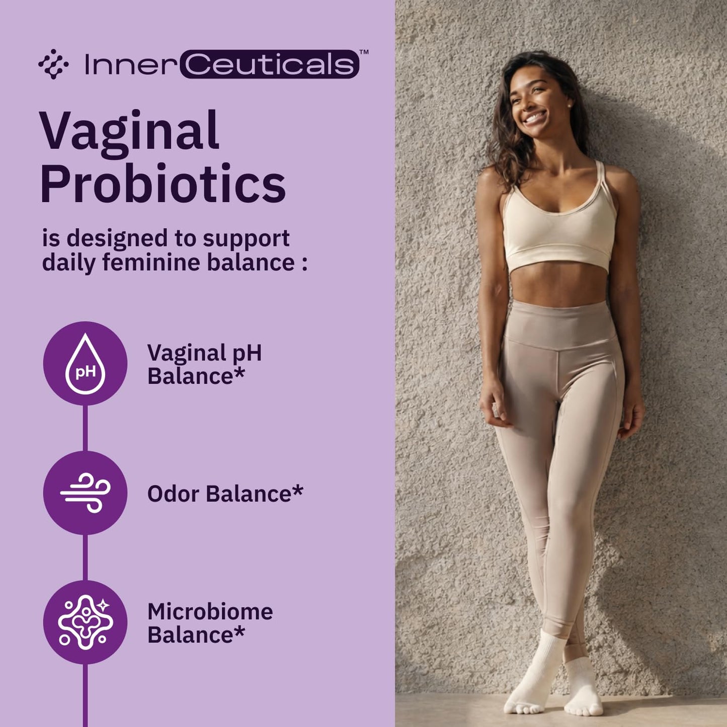 Innerceuticals Women’s Probiotic Vaginal Health – 50 Billion CFU Probiotic Capsule, 1 Count