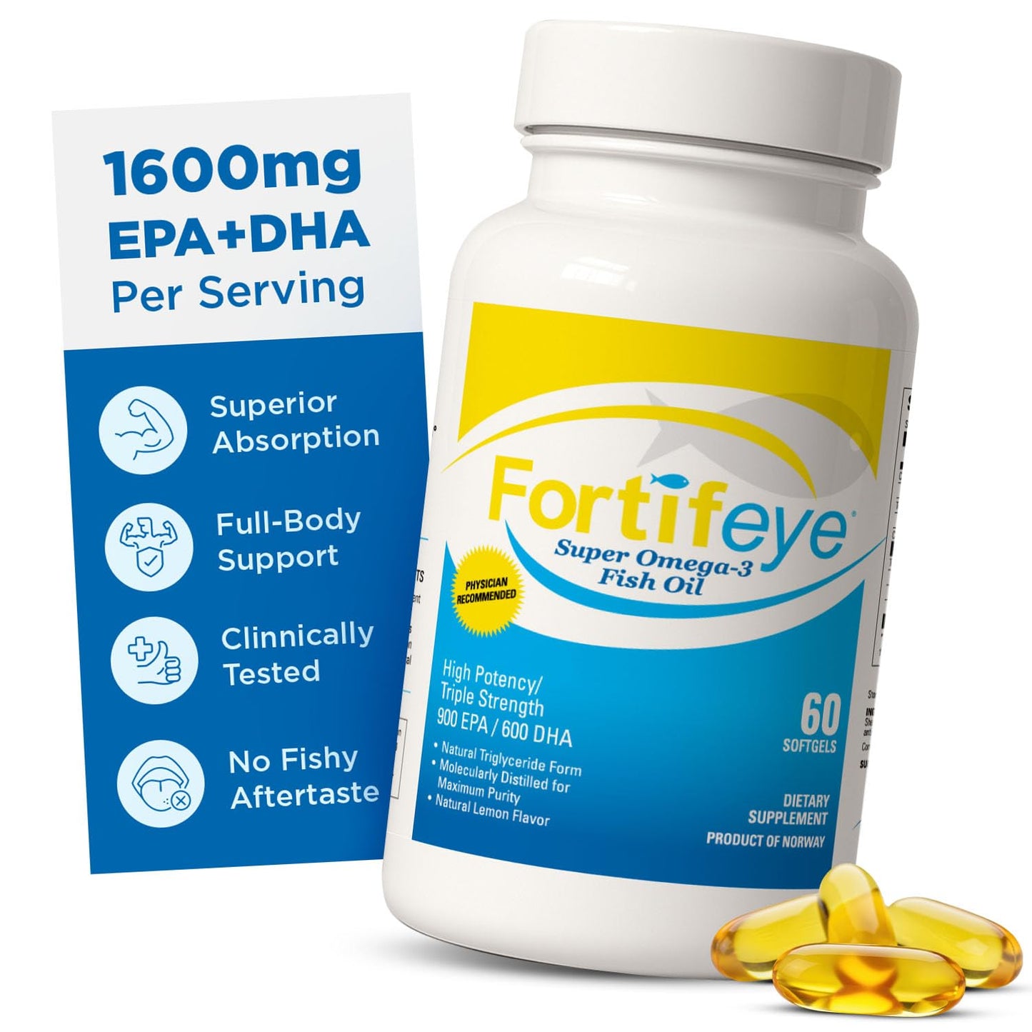 Fortifeye Vitamins Super Omega-3 Fish Oil Softgel 60 Count