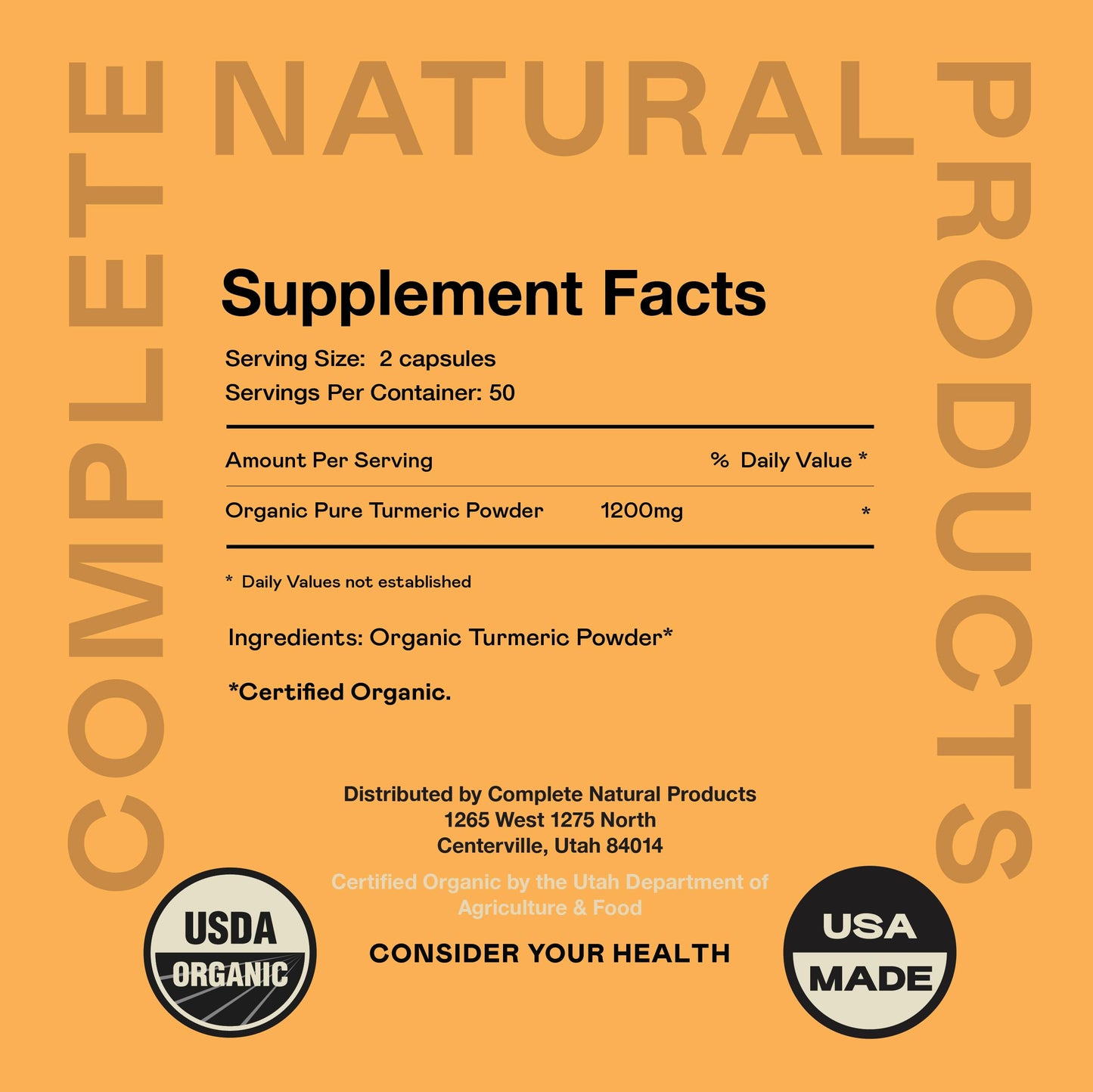 Complete Natural Products Turmeric Capsules & Uric Acid Complete 16oz Bundle, 2 Count